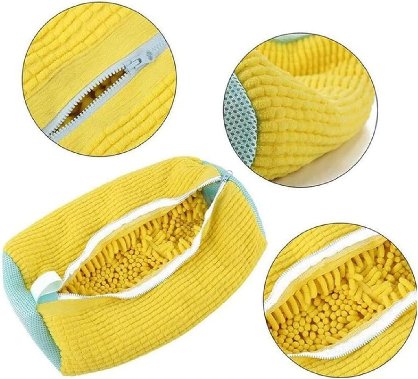 Shoe Washing Machine Bag, Shoe Laundry Bag for Washer and Dryer,360 Degrees Wrap-Around Cleaning,Reusable,Durable Zipper(2 PCS washing bag and 3 Pcs shoe bags(SML)) (Blue)