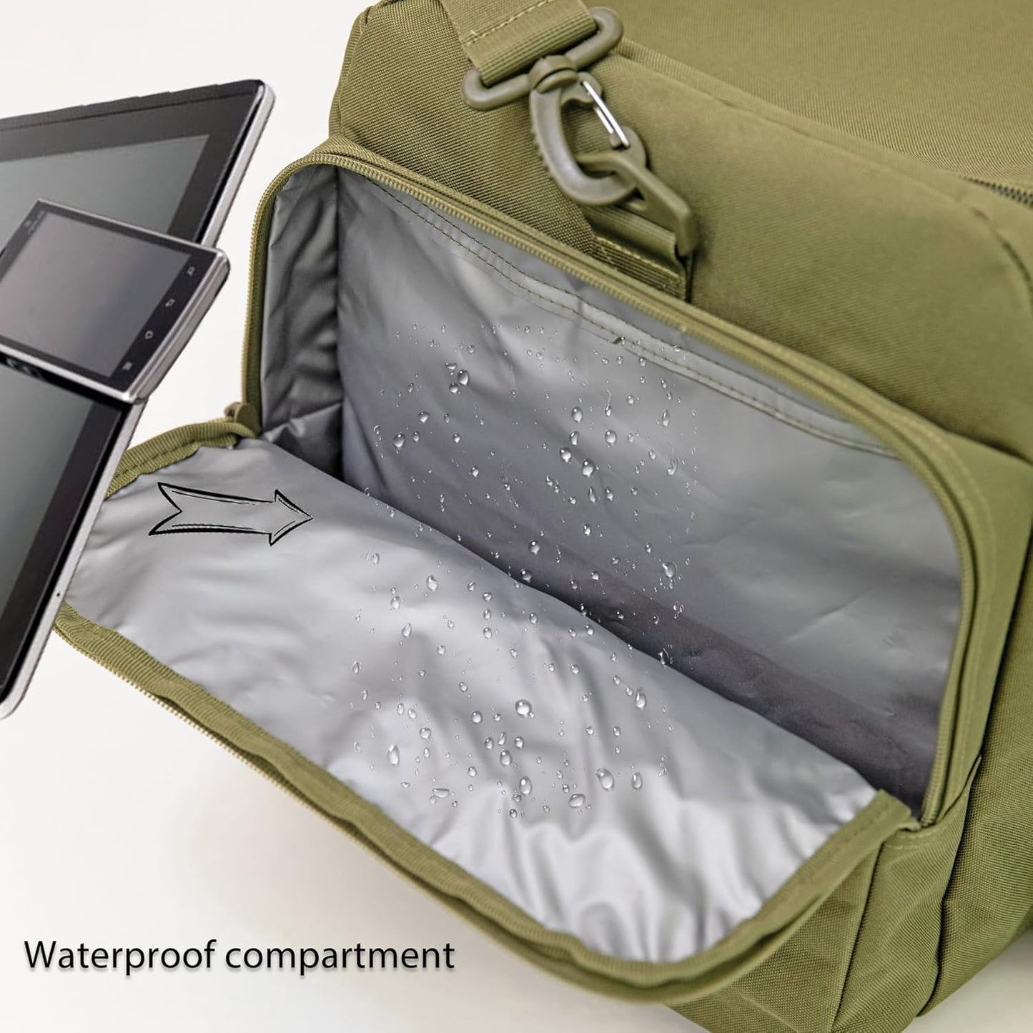 Super Quality 60L Large Duffel Travel Bag Luggage Foldable Bag Cargo Sport Gear Equipment Skiing Hardware Bag Heavy Duty& Durable(Dark Green)