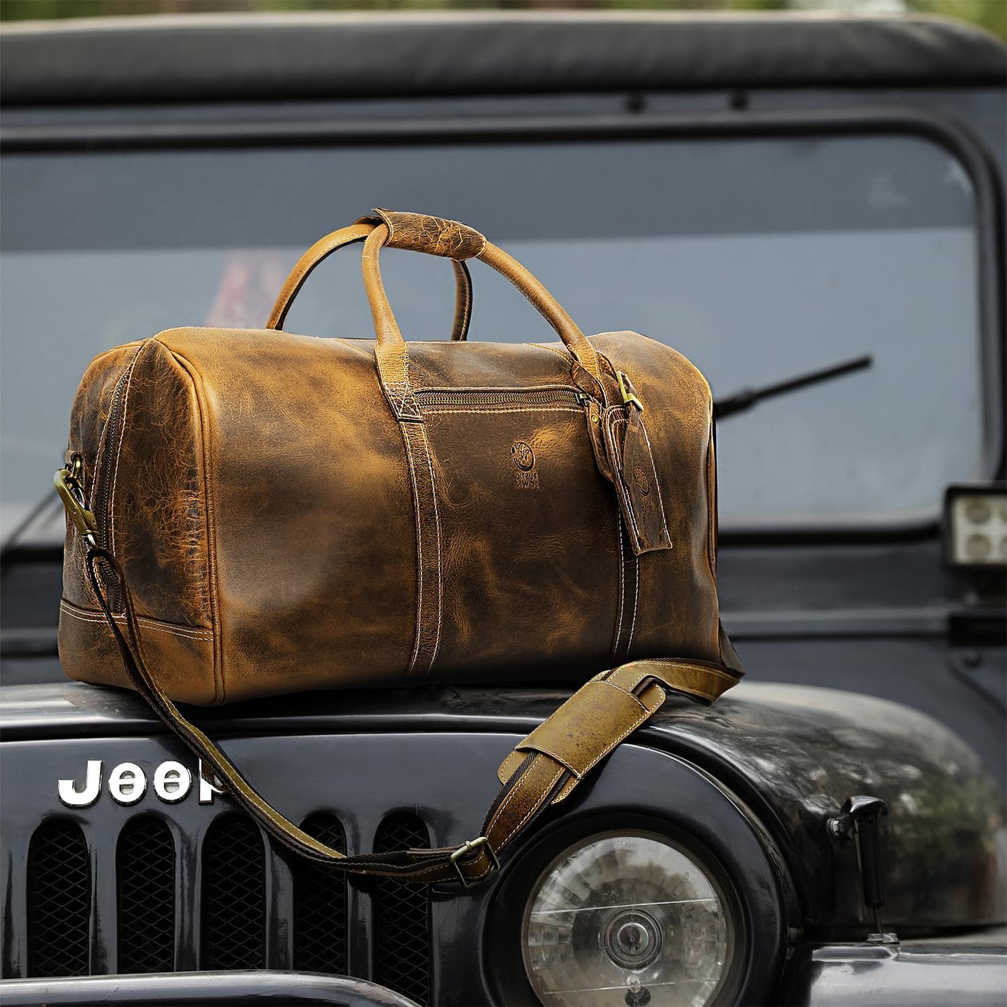 Handmade Leather Travel Duffel Bag - Airplane Underseat Carry On Bags by Rustic Town