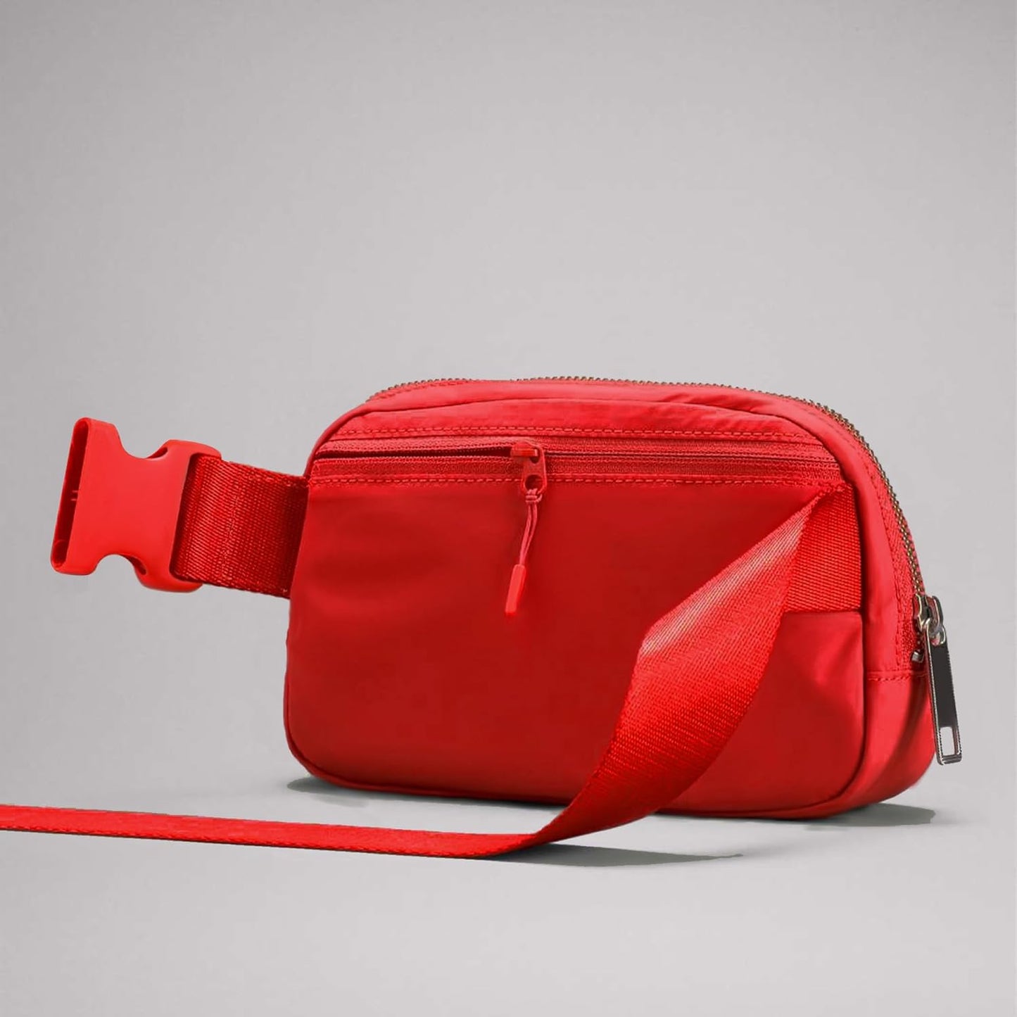 Fanny Pack Cross Body Bag Small Crossbody Bags for Women Men Trendy Nylon Waterproof Mini Purse Travel Running Belt Lulu Dupes Bum Hip Chest Waist Pack Side Bag Must Have Red