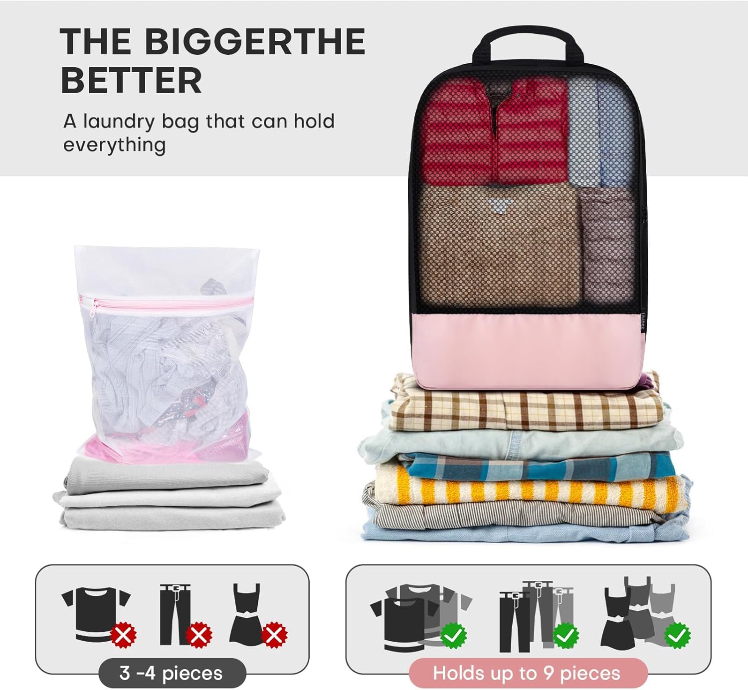 4 PCS Set Compression Packing Cubes for Travel, Lightweight Packaging Organizer Bags for Carry On