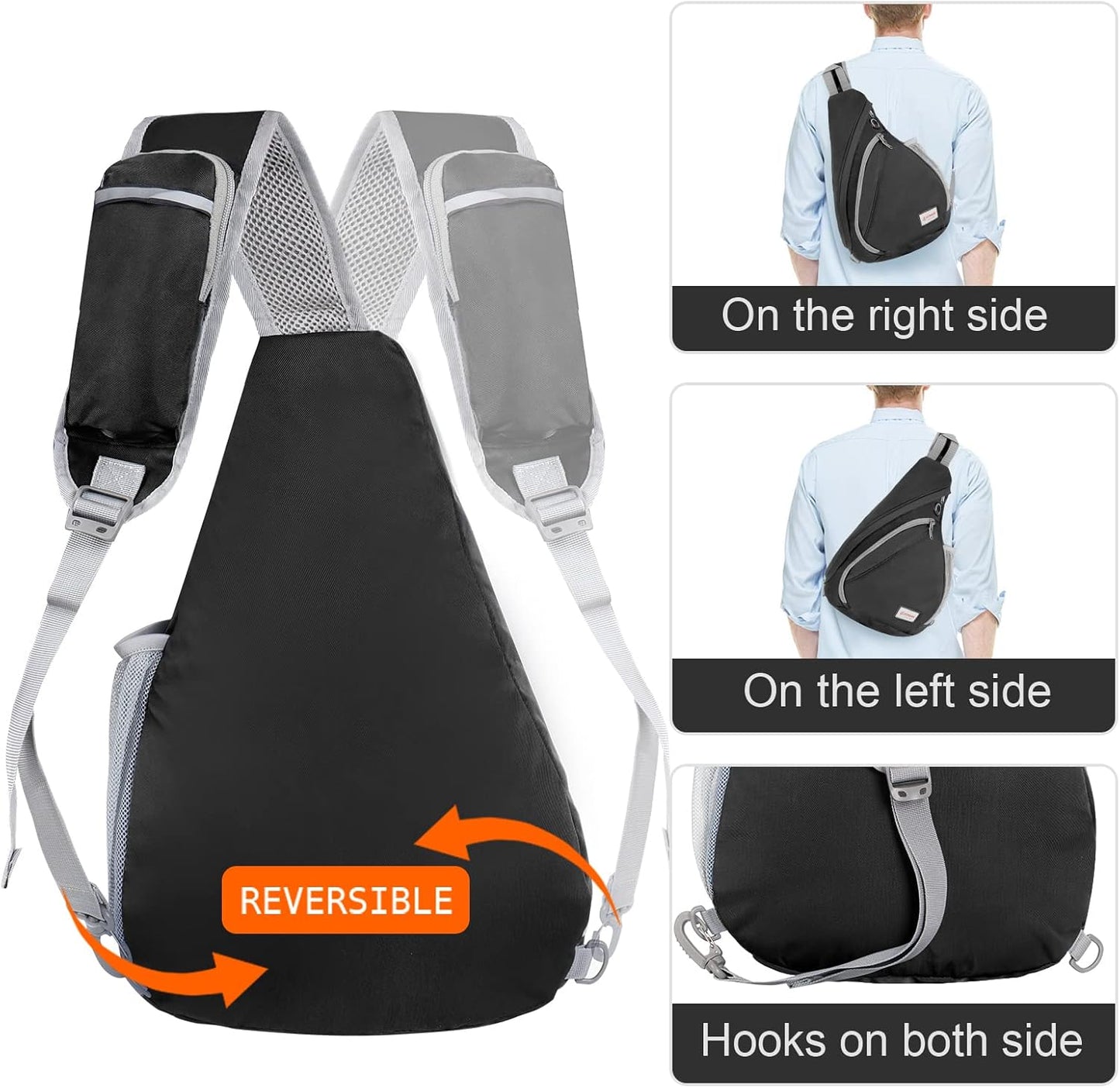 ZOMAKE Sling Bag,Small Crossbody Sling Backpack,Water Resistant Shoulder Daypack for Travel,Anti