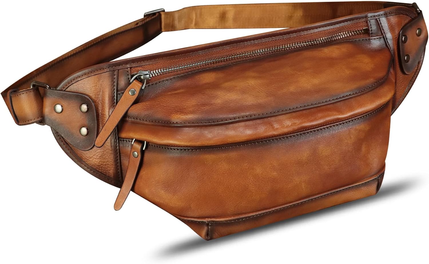 Genuine Leather Fanny Packs for Men and Women Hip Waist Bag Real Leather Fanny Sling Bag Crossbody