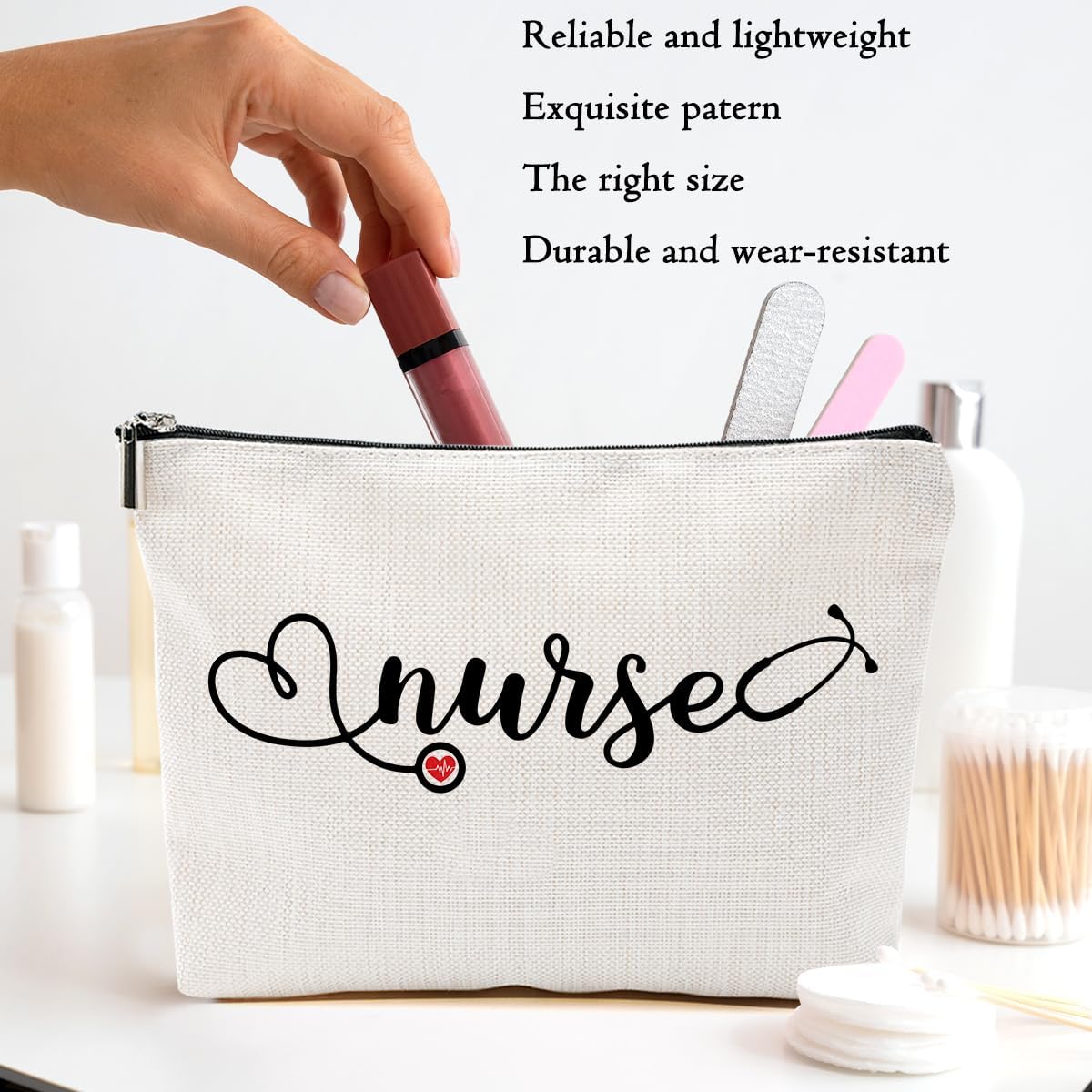 Nurse Gifts Makeup Bag Nurse Accessories for Work, Nursing Cosmetic Bag Nursing Bags for Nurses Appreciation Gifts for Women Coworkers Graduation Birthday Survival Kit Travel pouch