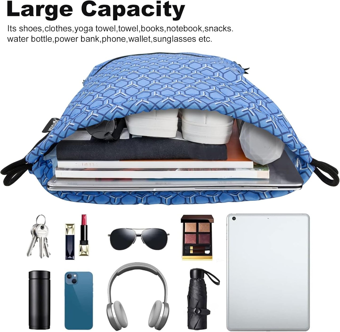 HOLYLUCK Drawstring Backpack Bag Sport Gym Sackpack