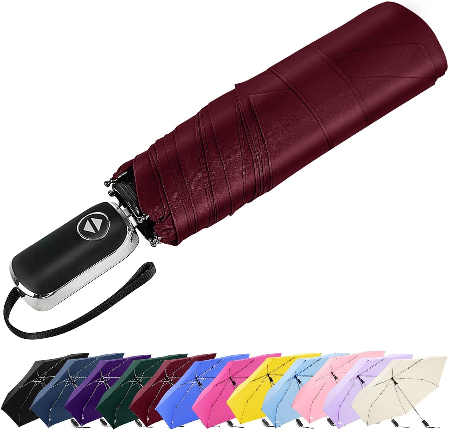 Lejorain Mini Umbrella for Travel Automatic - Folding Compact Flat Umbrella Lightweight Strong Portable Umbrellas for Rain Adults