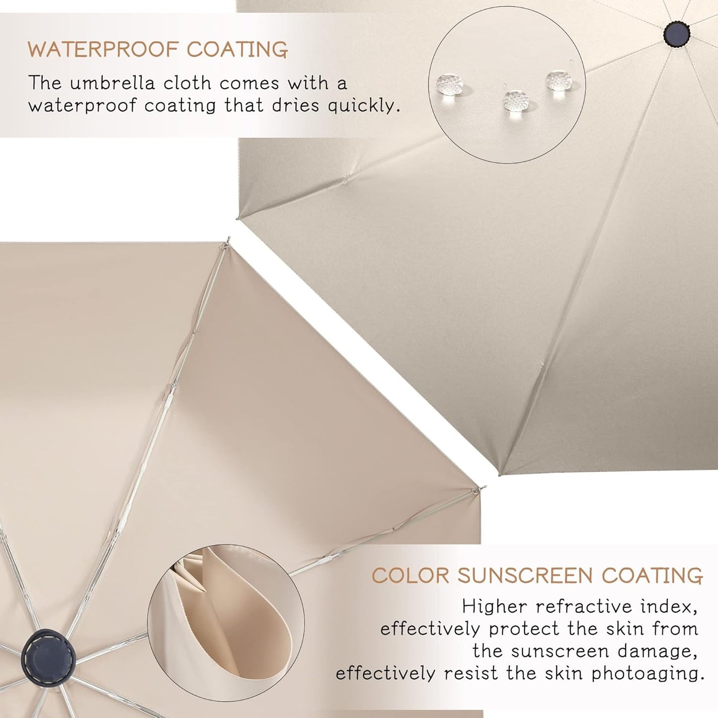 FDJASGY UV Sun Umbrella Compact Folding Travel Umbrella Auto Open Close Compact Folding Rain Umbrellas for Women Men Blocking UV 99.98%