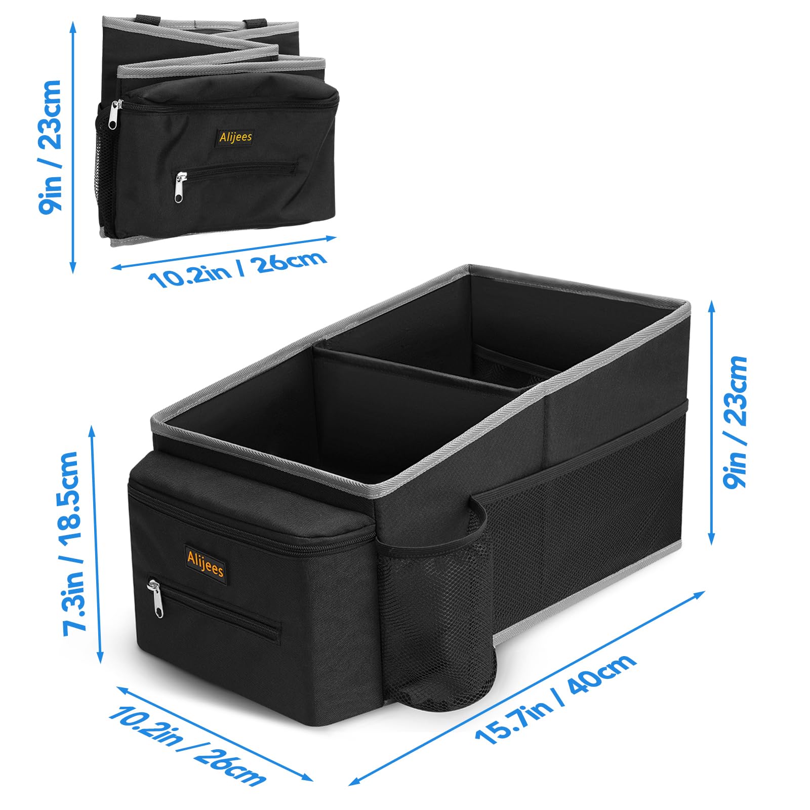 Alijees Car Seat Organizer - Backseat Car Organizer with Cup Holders, Car Storage Organization for