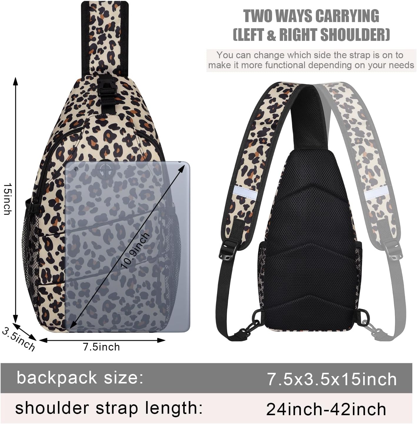 Crossbody Bags for Women Men Trendy Sling Bag Backpack Casual Chest Bag with Convertible Shoulder Strap