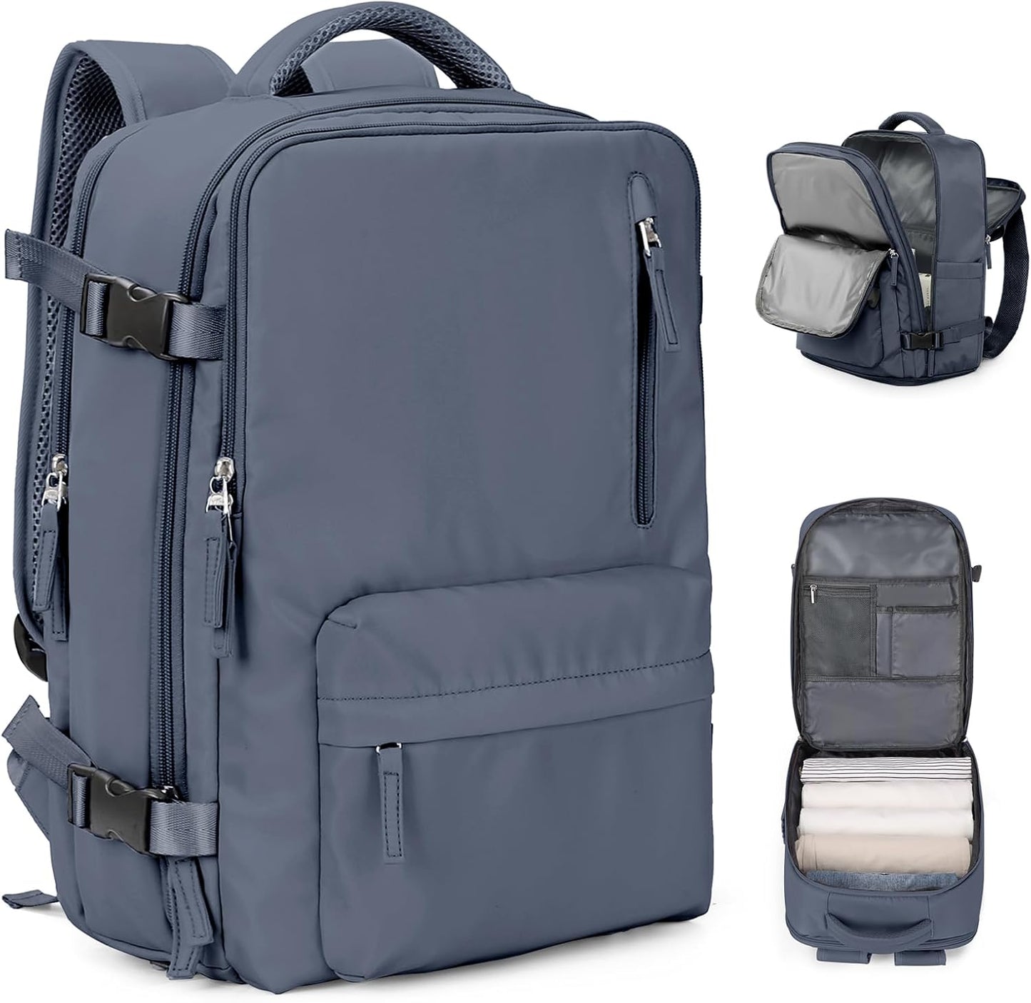 VGCUB Carry on Travel Backpack for Women Men Large Laptop Gym Work Frontier Airlines Personal Item Bag Business Airport Lightweight Backpack Flight Approved Mochilas de Viaje Grey Blue