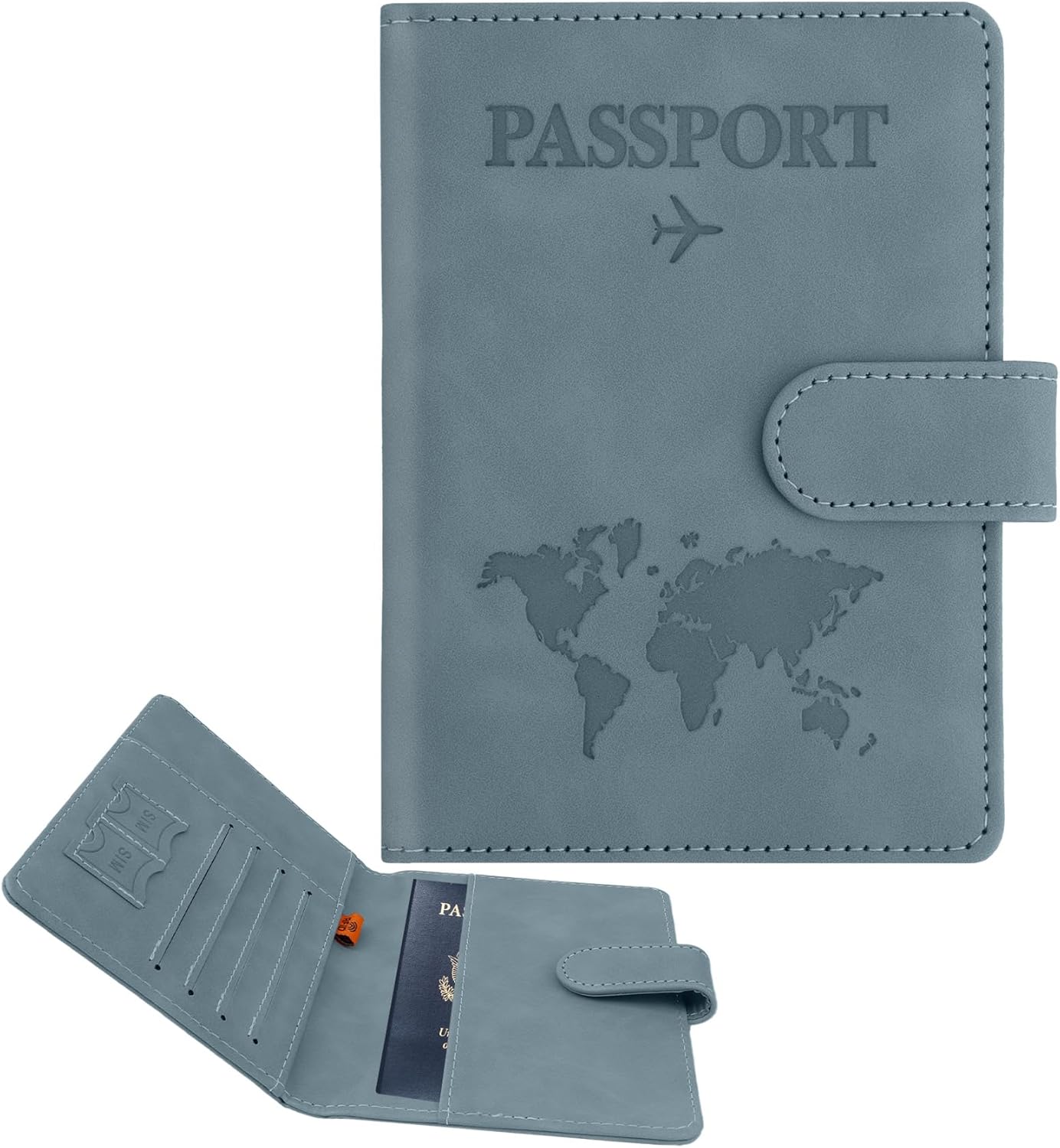 Passport Holder for Travel, Passport Cover Wallet, Premium PU Leather Passport Book Card Holder