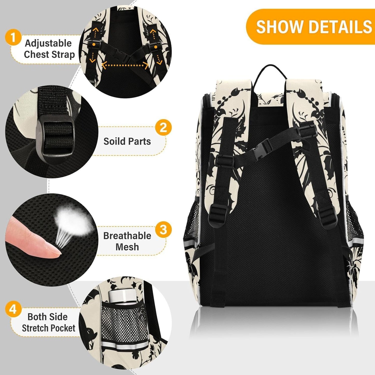 Bat Goth Cute Backpack For Girls Kids Backpack Boys Teen School Bag Bookbag Travel Daypacks