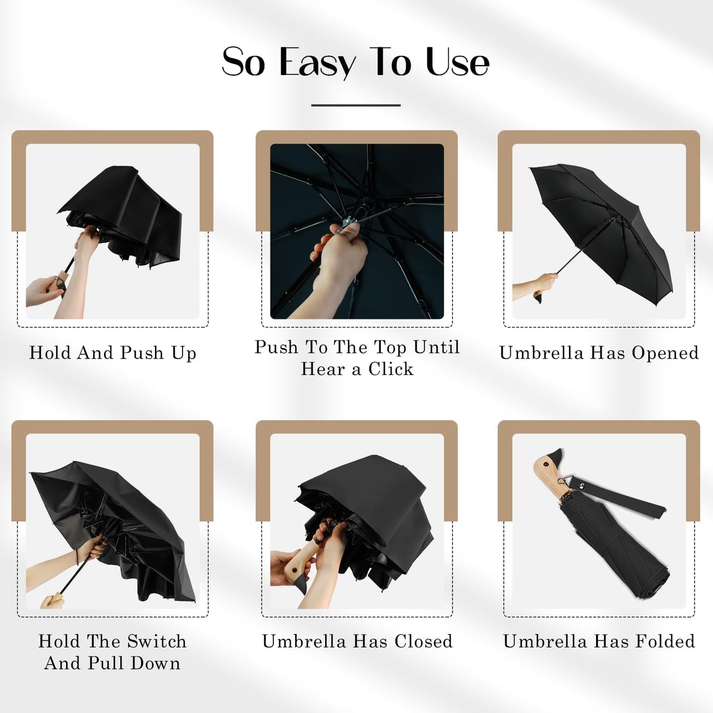 Cute Duck Handle Umbrella - Compact Travel Yellow Duck Head Umbrella for Adults and Girls