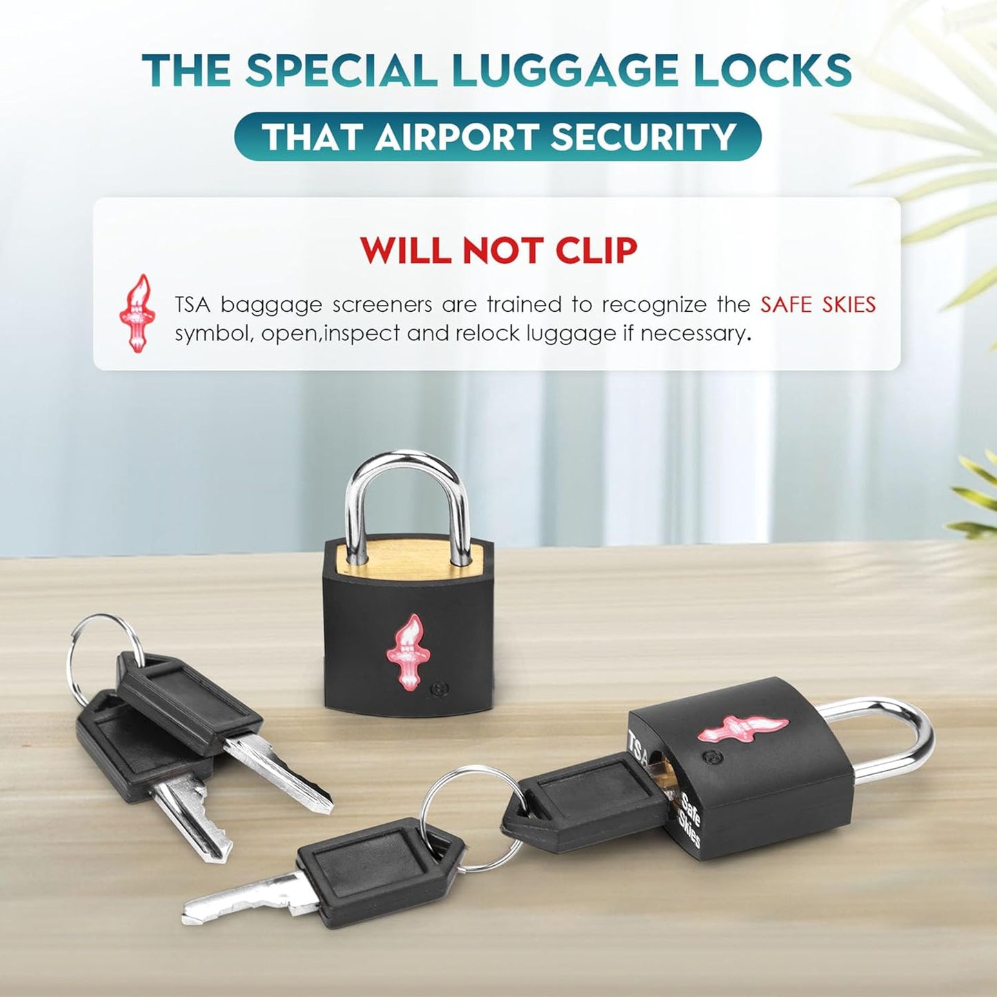 4 Pack Black TSA Luggage Locks with Key+4 Pack Travel tag, Luggage Lock TSA Approved for Backpacks, Bags and Luggage, 4 Pack Black Lock+4 Pack tag