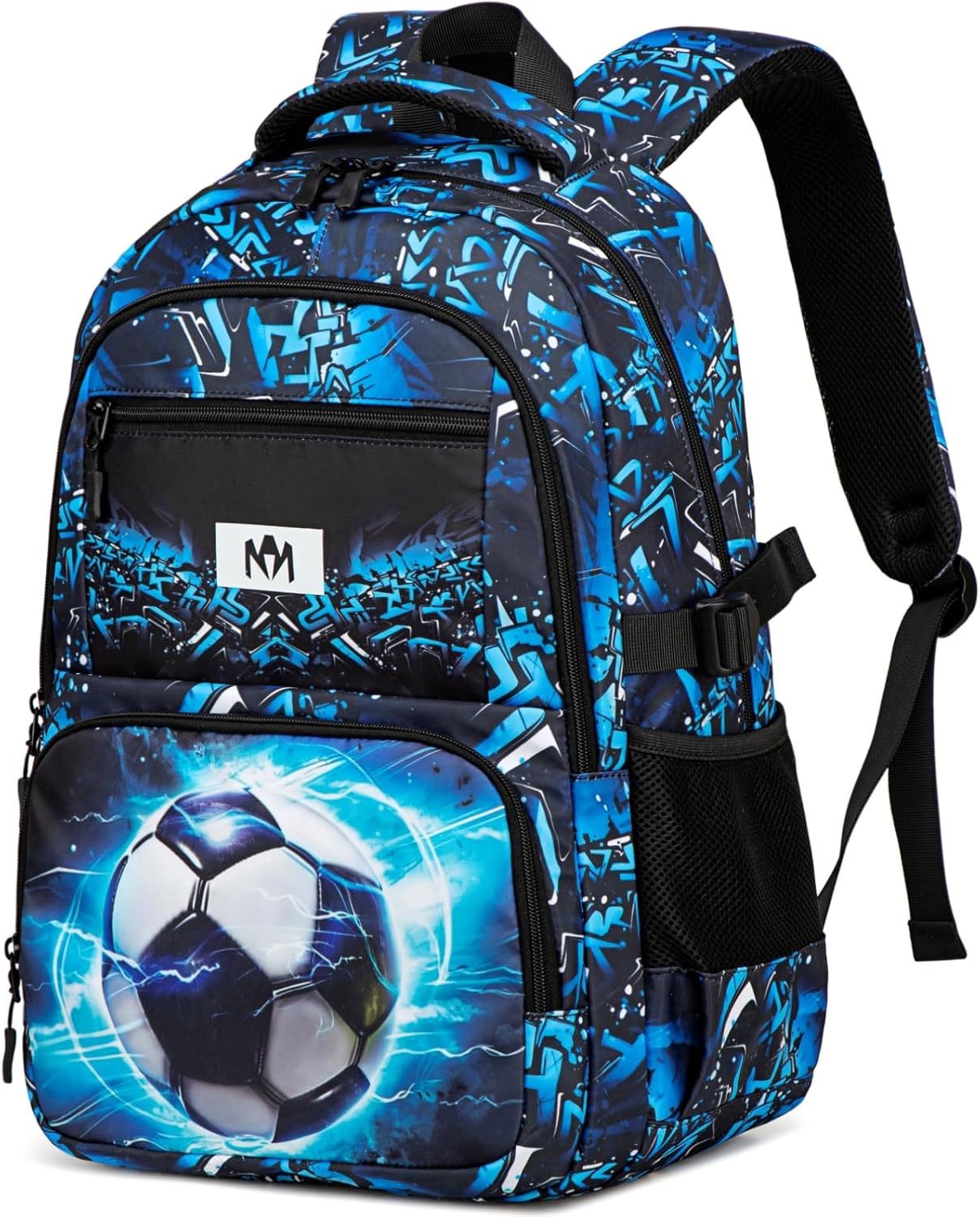 Bluboon Kids Backpack Boys Camo Bookbag Teens Elementary School Bag Daypack Travel Back Pack Middle school (Graffiti football)