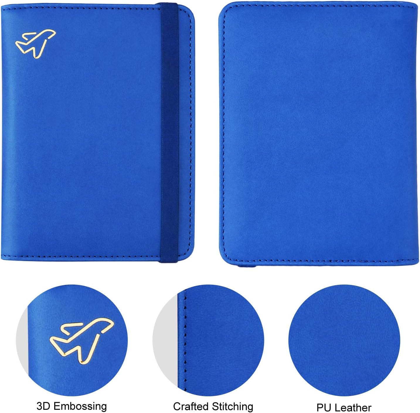 WALNEW Passport Holder for Travel, RFID Passport Cover Wallet for Women Men, PU Leather Passport