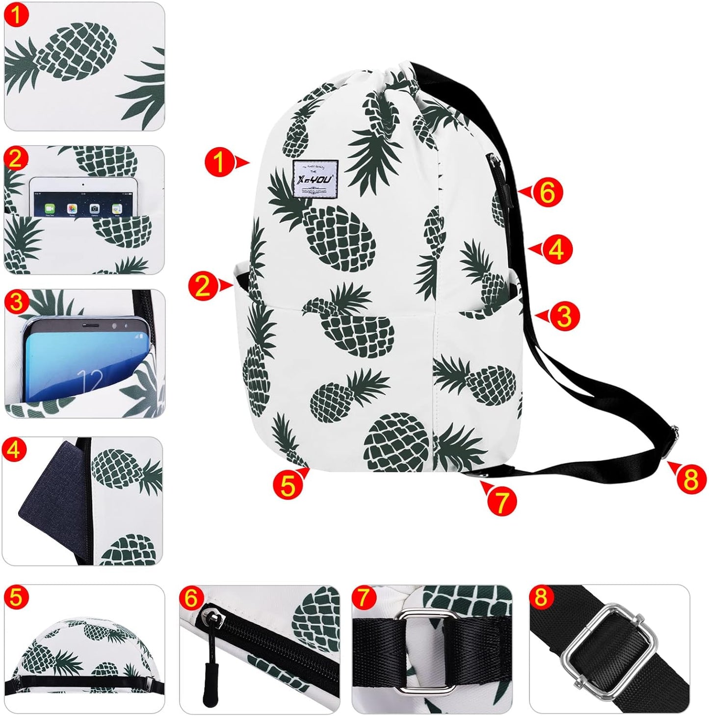 XEYOU Drawstring Sports Backpack Lightweight Gym Yoga Sackpack Shoulder Rucksack Casual Outdoor Daypack for Women and Men