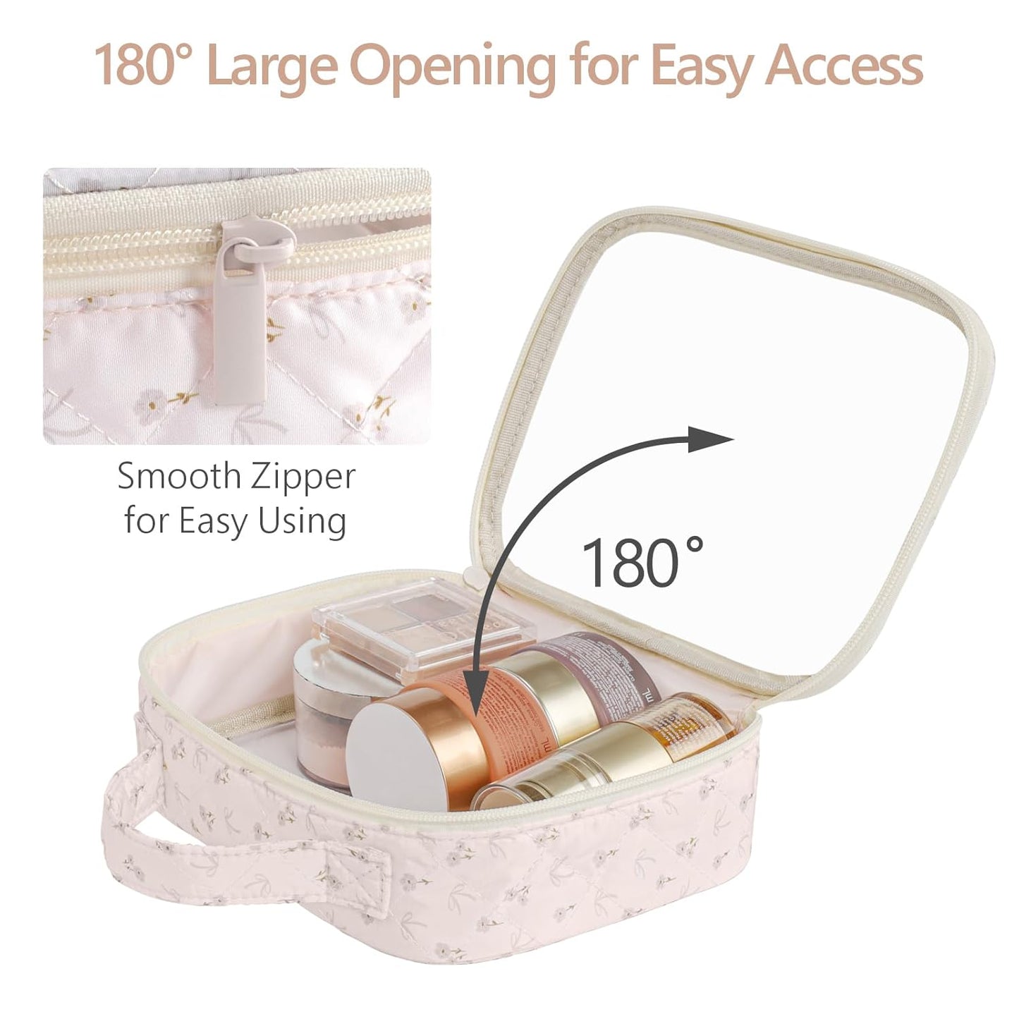 PACKISM Clear Makeup Bag - 2 Pack TSA Approved Toiletry Bag with Handle and 180° Large Opening