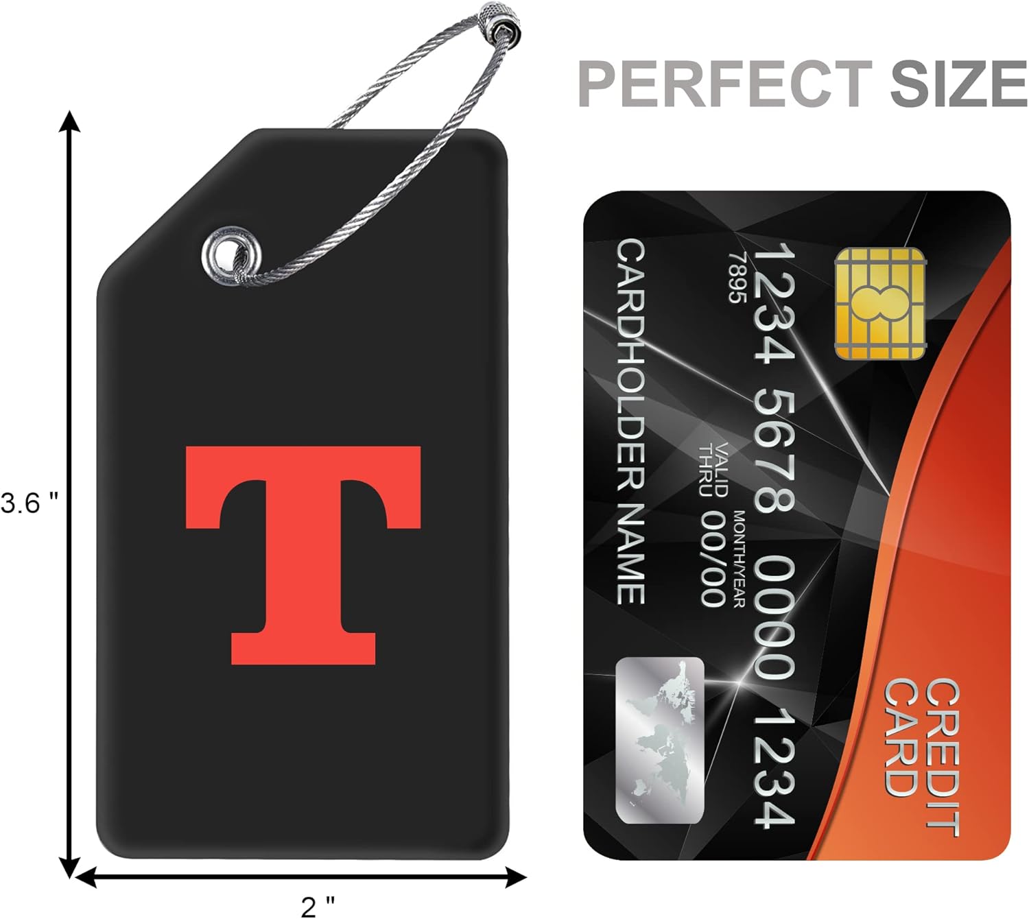 Gostwo 2 Pack Silicone Luggage Tags for Suitcases, 26 Initial Letter Baggage Labels Handbag School