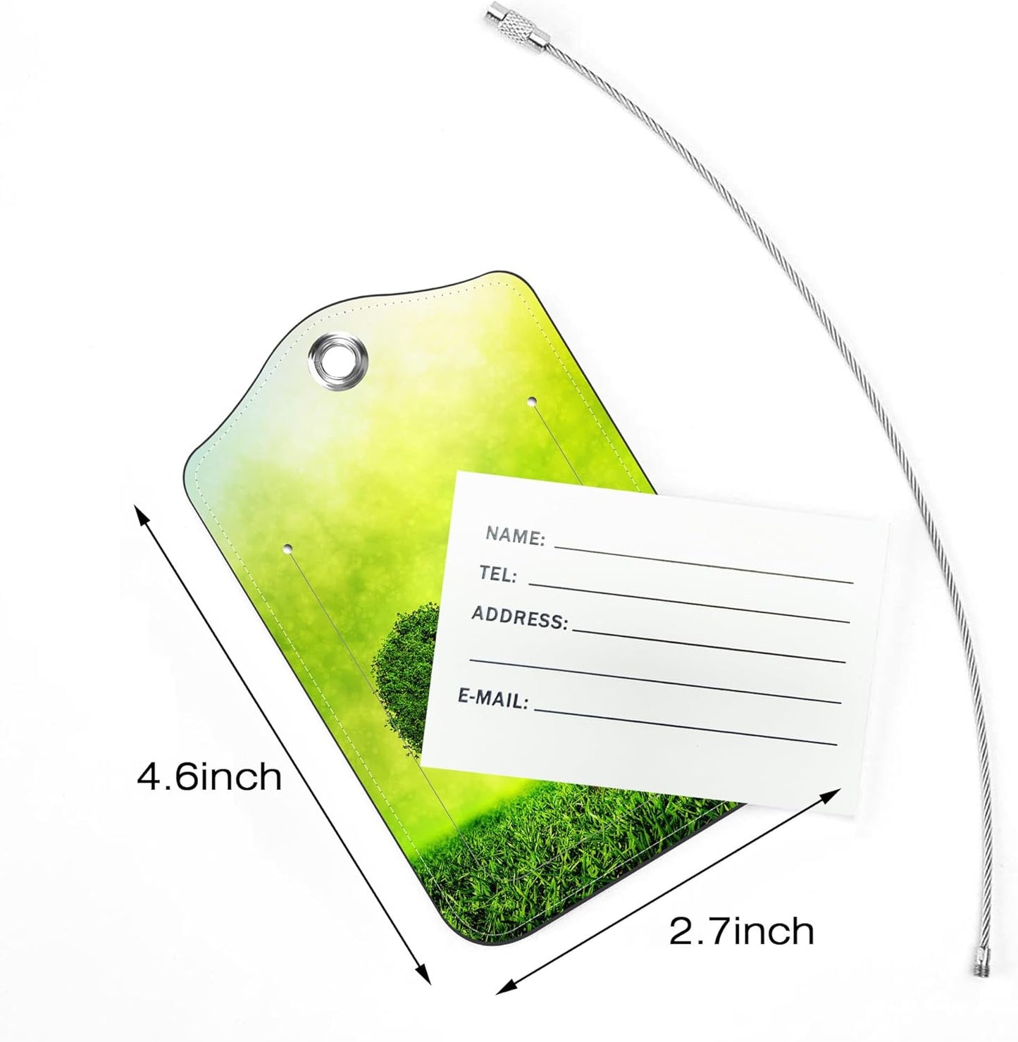 2 Pack Luggage Tags,Heart Shaped Tree PU Leather Idea Baggage Tag with ID Labels Privacy Cover Metal Ring Men and Women Travel Bag Labels