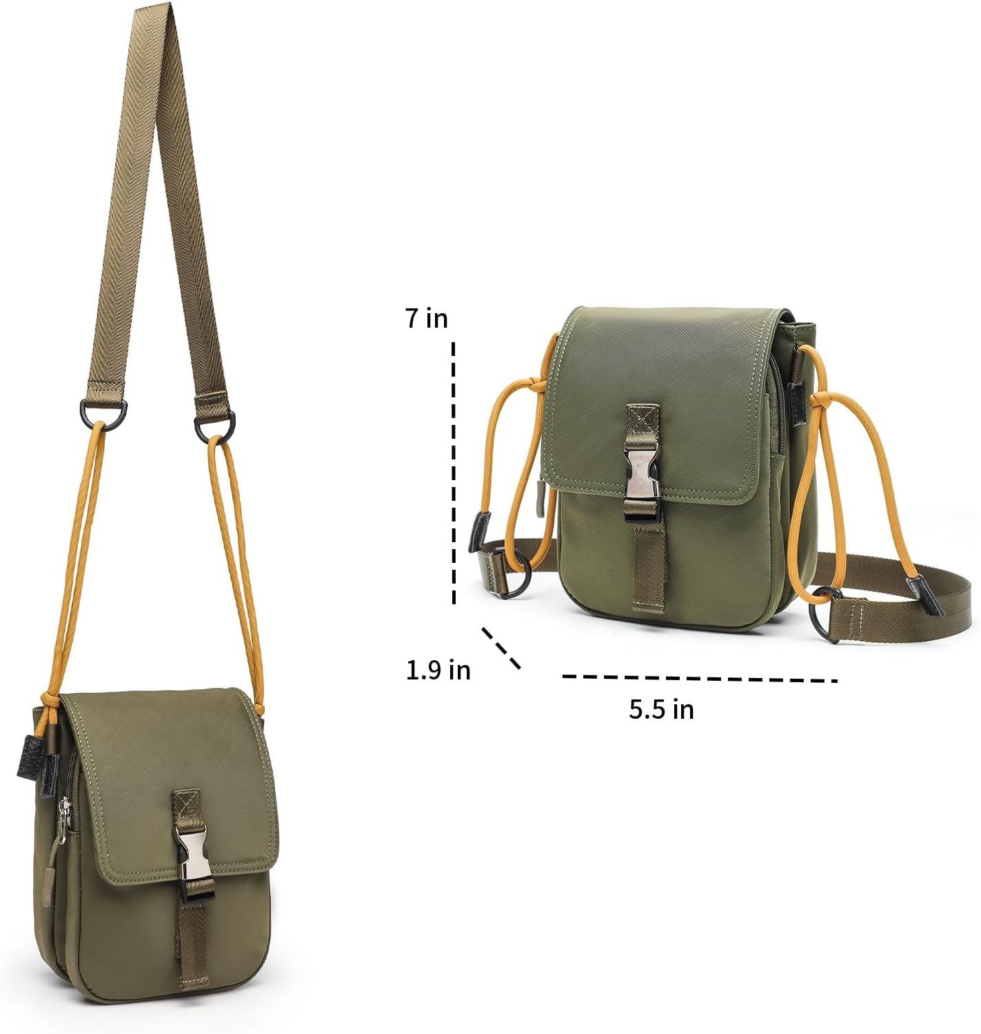 Small Messenger Crossbody bag Shoulder bag for Men Women Sling bag Purse for Work Travel