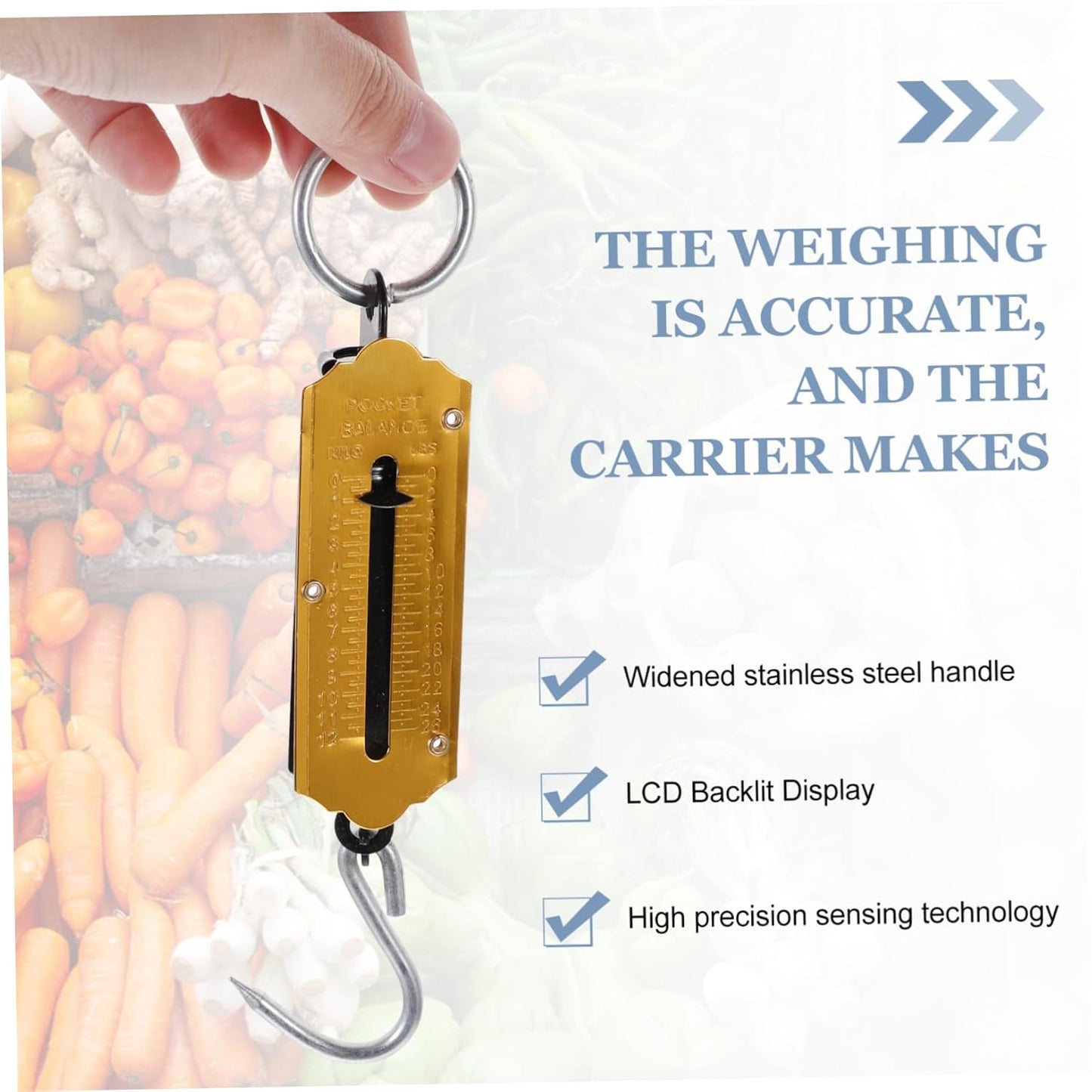 Mikikit 2pcs Hanging Scales Digital Weight Scale Luggage Weight Spring Hook Capacity Portable