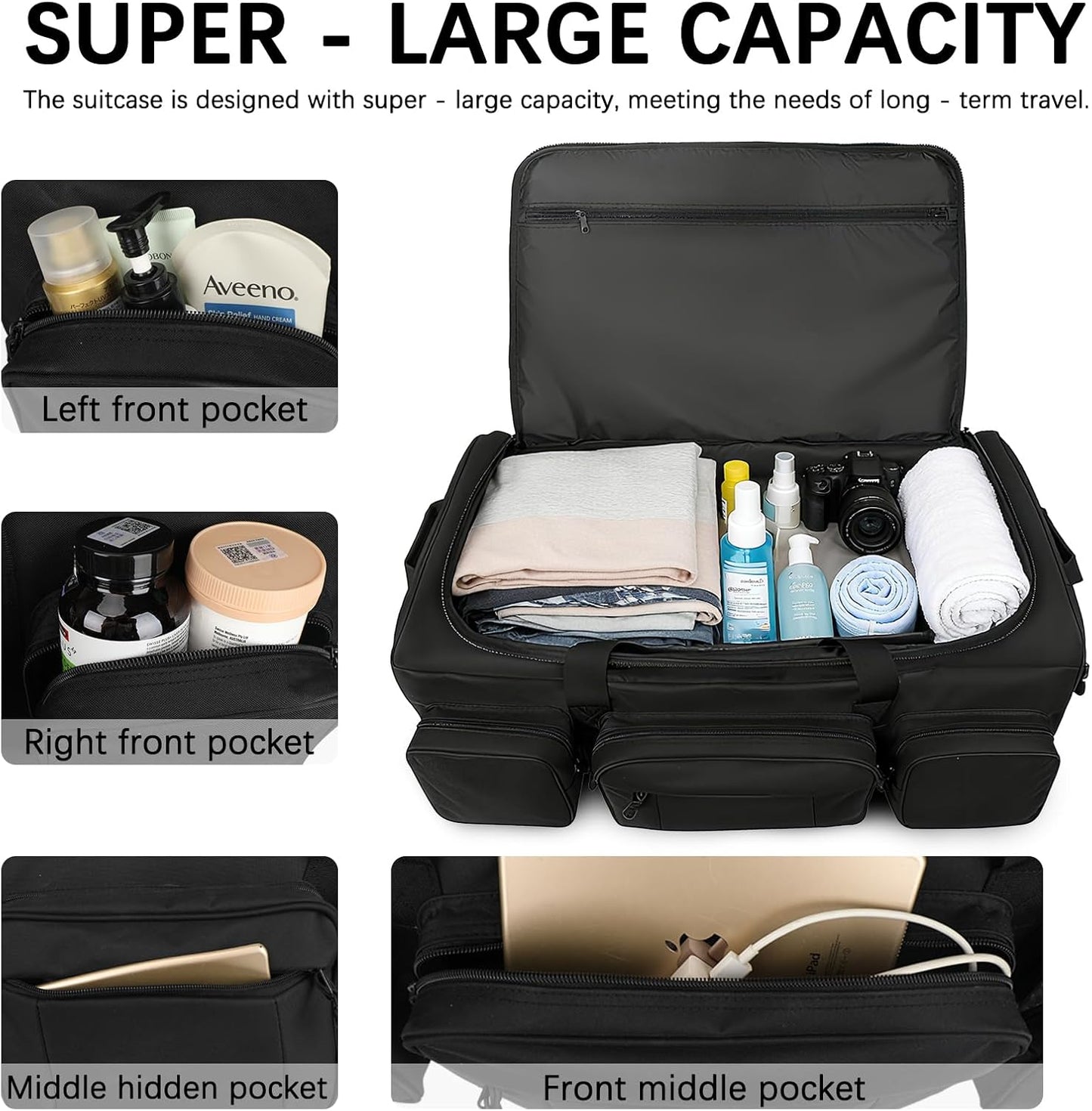 Rolling Duffle Bag with Wheels, 120L Military Luggage Bag for Travel,Large Tactical Heavy Duty Duffel Bags for Deployment Camping Sporting & Outdoor Adventures