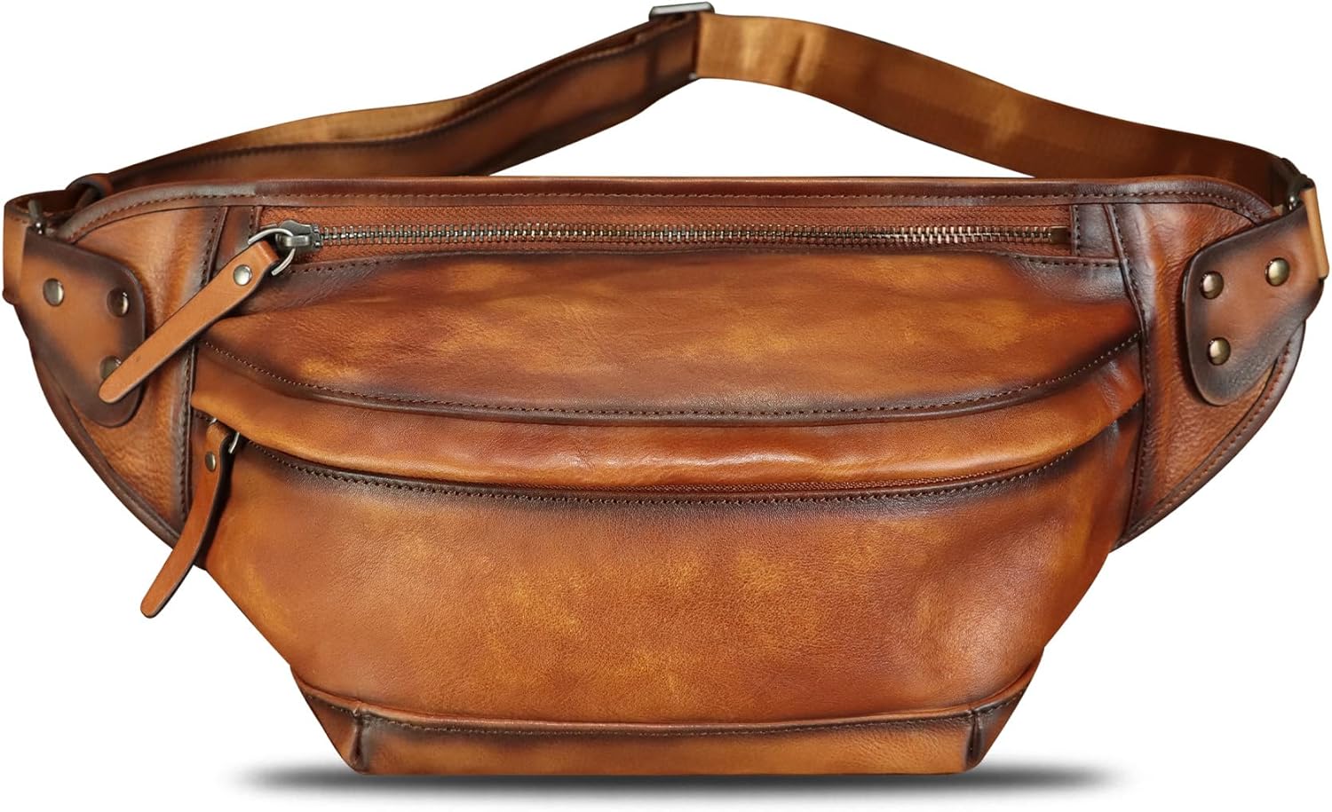 Genuine Leather Fanny Packs for Men and Women Hip Waist Bag Real Leather Fanny Sling Bag Crossbody