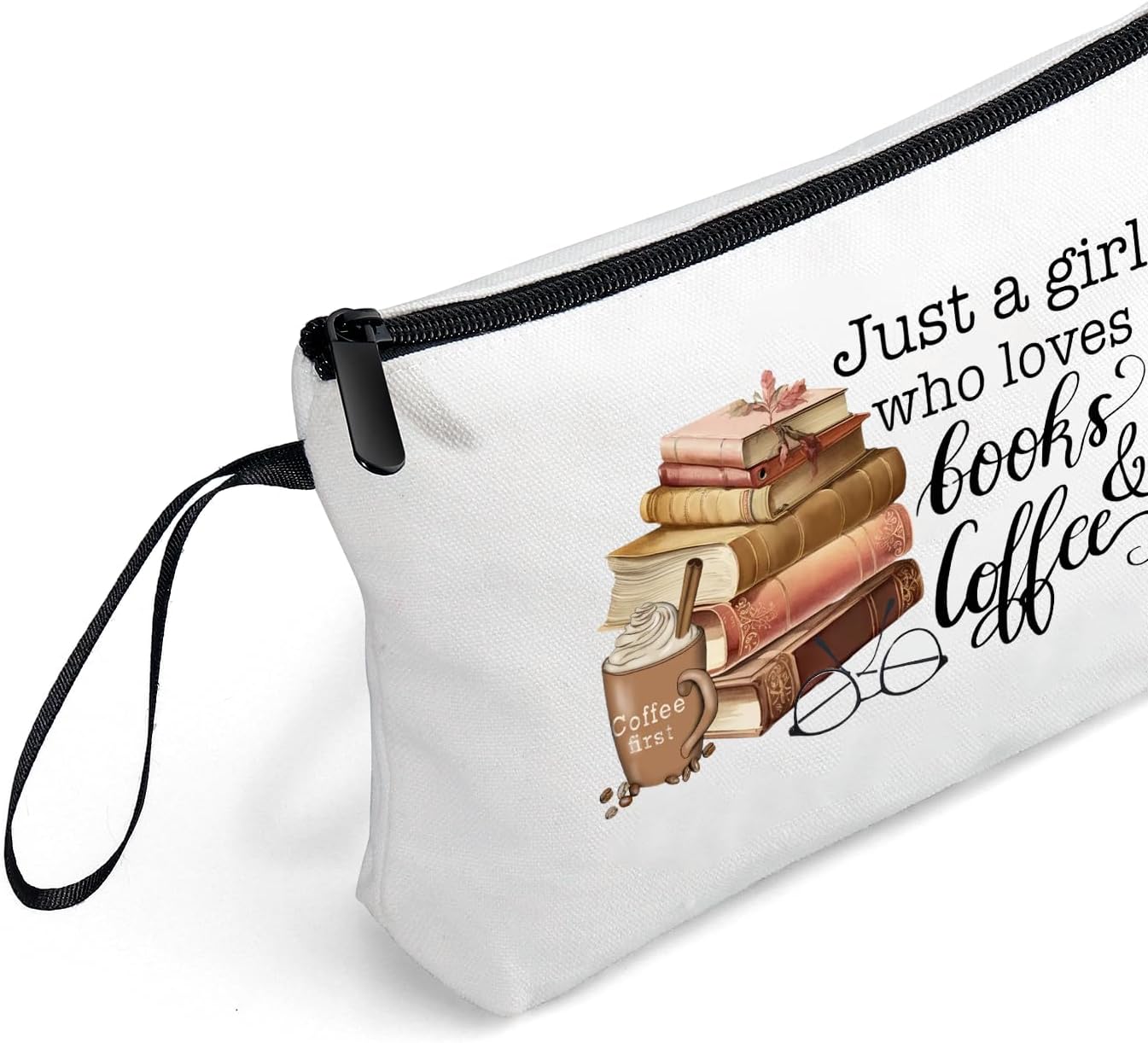 Friend Birthday Gifts for Women Teacher Reader Coffee Lovers Travel Cosmetic Make Up Bags for Daughter Female