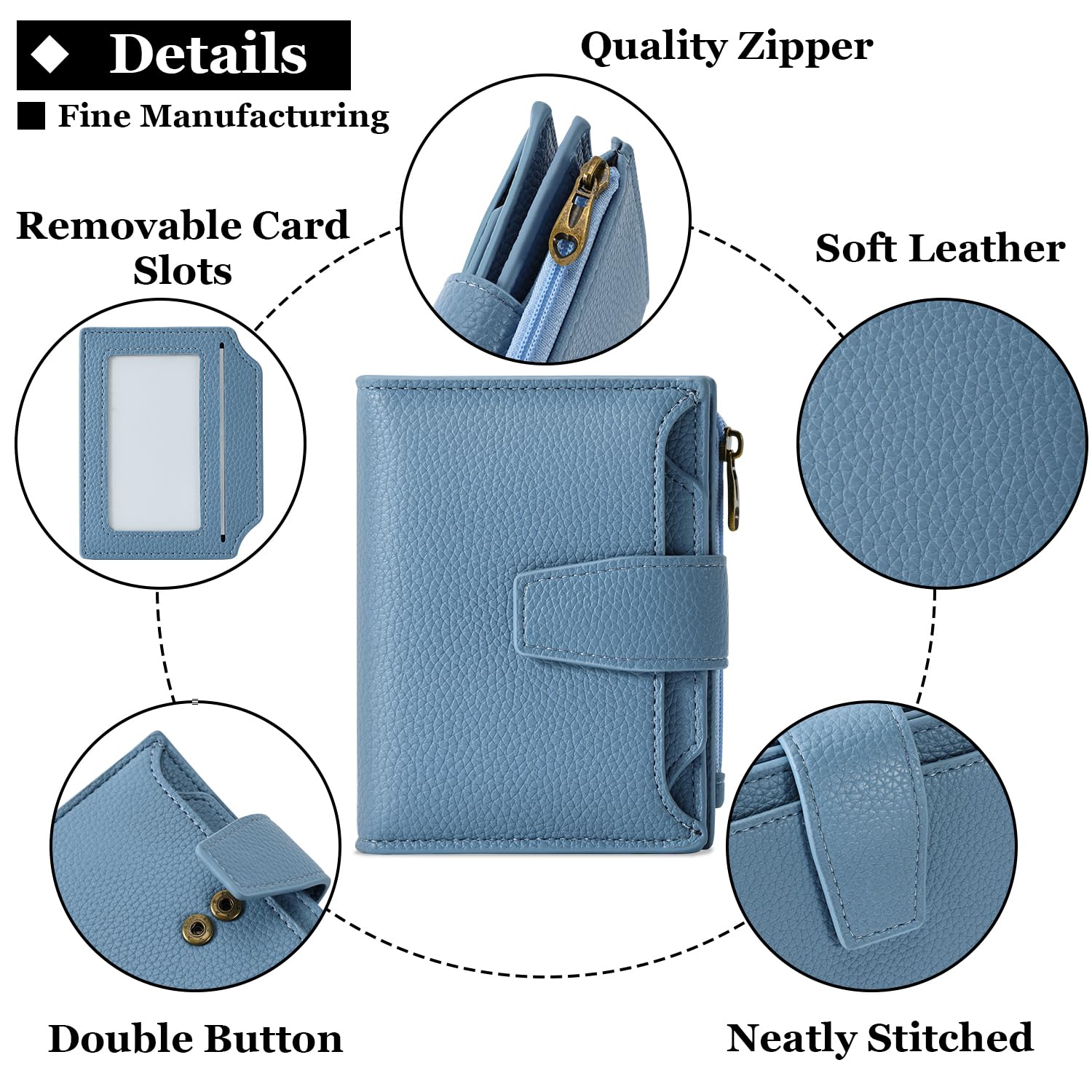 Airkit Small Wallet Women RFID Blocking Soft Leather Bifold Compact Card Holder Wallet for Women
