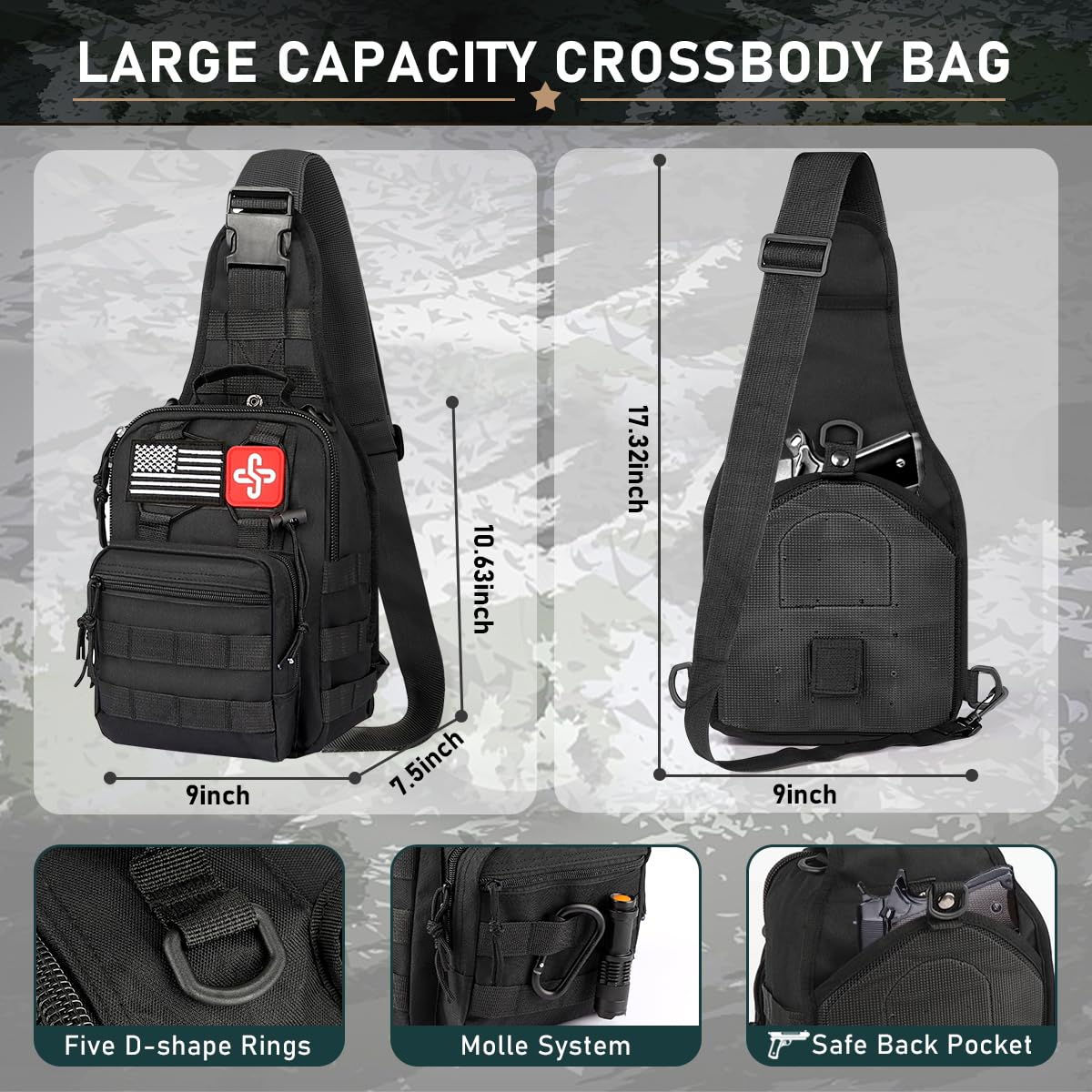 Survival Kit, 262Pcs Survival Gear and Supplies with First Aid Kit Pouch and Crossbody Bag