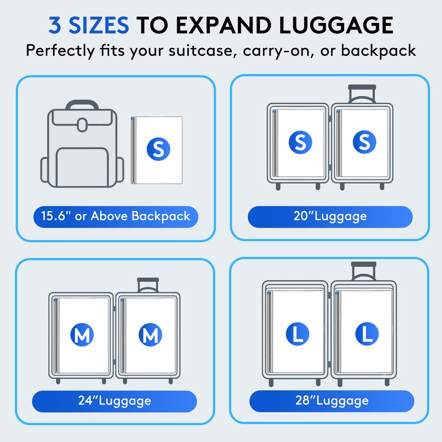 15+1 Packs Vacuum Bags for Travel with Rechargeable Pump, 3 Sizes Vacuum Seal Bags for Clothing