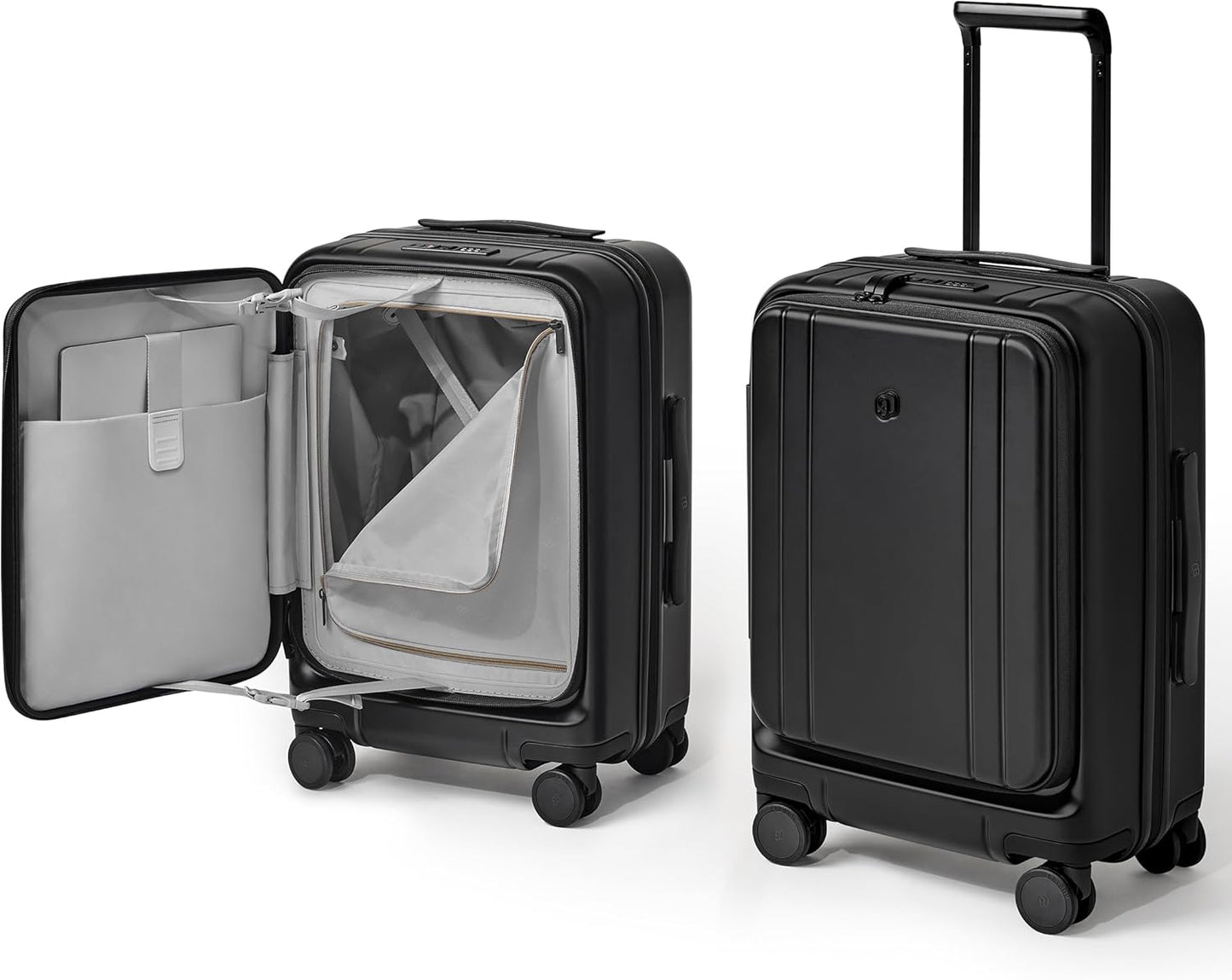 NINETYGO Carry On Luggage 22x14x9 Airline Approved, Top Opening Luggage 20 Inch Suitcase, Expandable, PC Hard Shell, Larger Capacity Carryon, TSA Lock, 360° Spinner Wheels (Black, Hobo Pro)