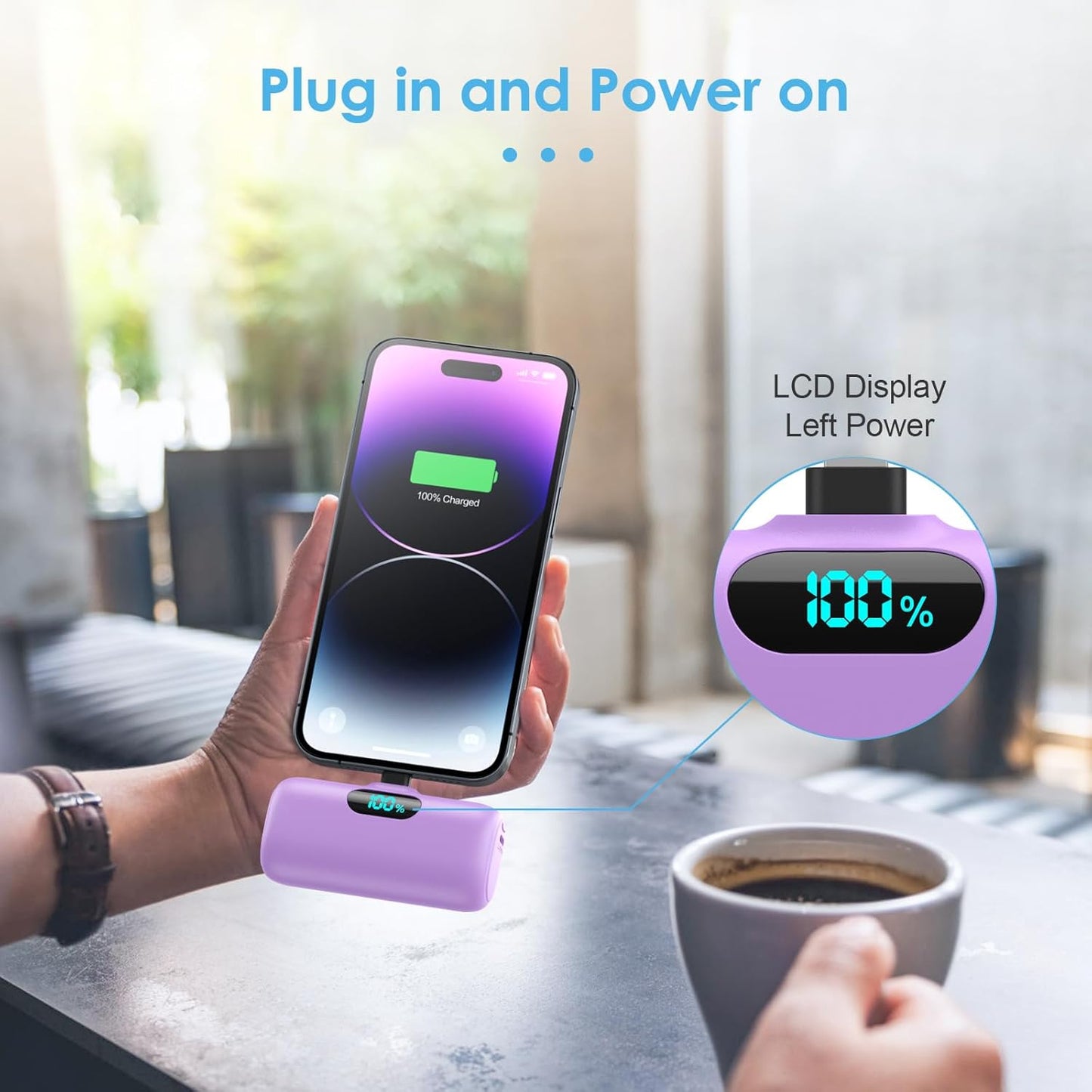 Mini Portable Charger USB C Power Bank,Upgraded 5000mAh PD Fast Charging Battery Pack Built-in USB-C Connector Travel Essential for iPhone17/17Pro/17Pro Max/Air/16 Plus/16Pro Max/15 Series,Android etc
