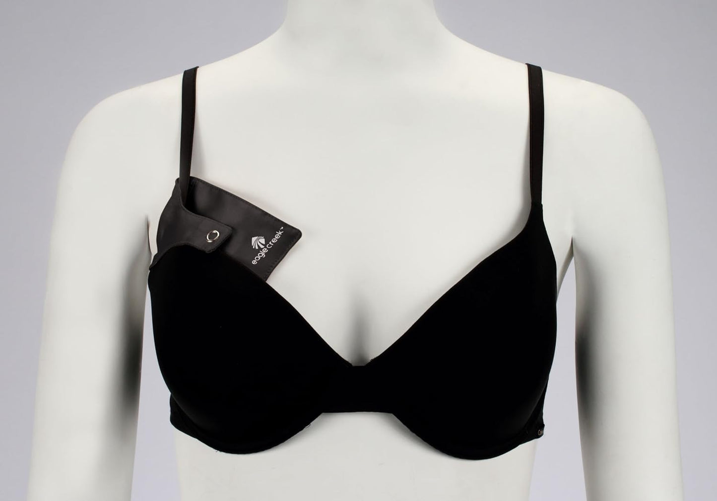 eagle creek Silk Undercover Bra Stash Travel Wallet to Keep Money and Credit Cards Secure - Breathable Silk with Moisture Resistant Lining, Black
