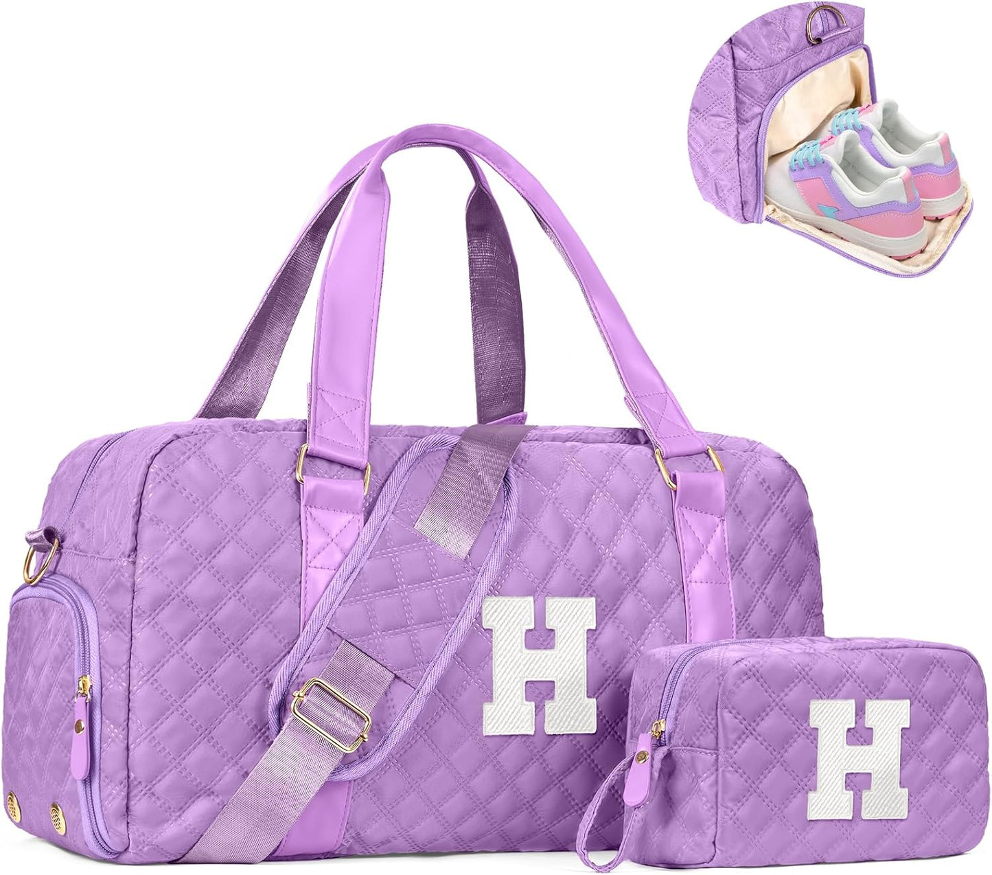 Duffel Bag, Girls Gift Bag Teens, Initial Travel Duffel Bag, Personalized Weekender Bag, Monogram
