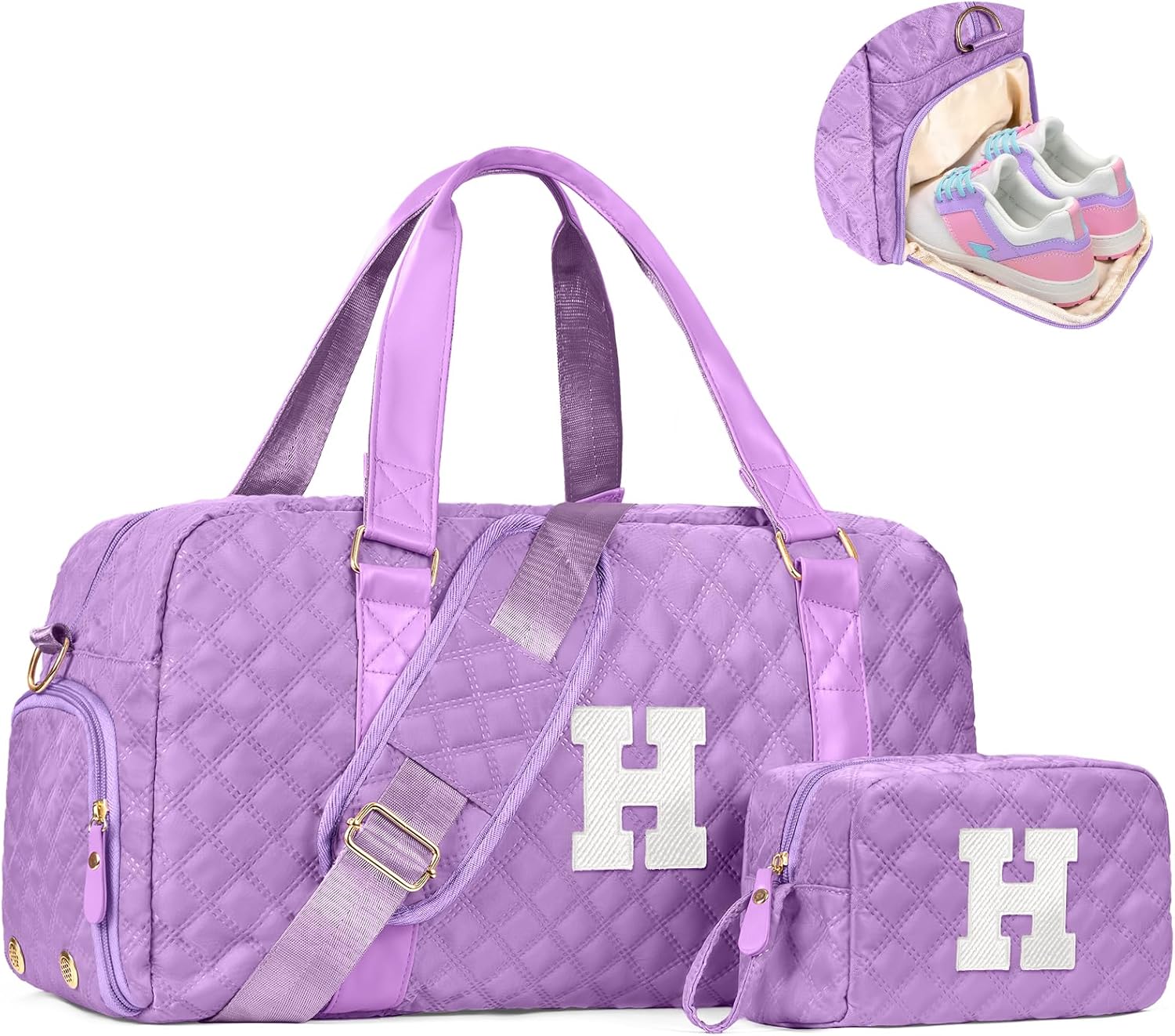 Duffel Bag, Girls Gift Bag Teens, Initial Travel Duffel Bag, Personalized Weekender Bag, Monogram