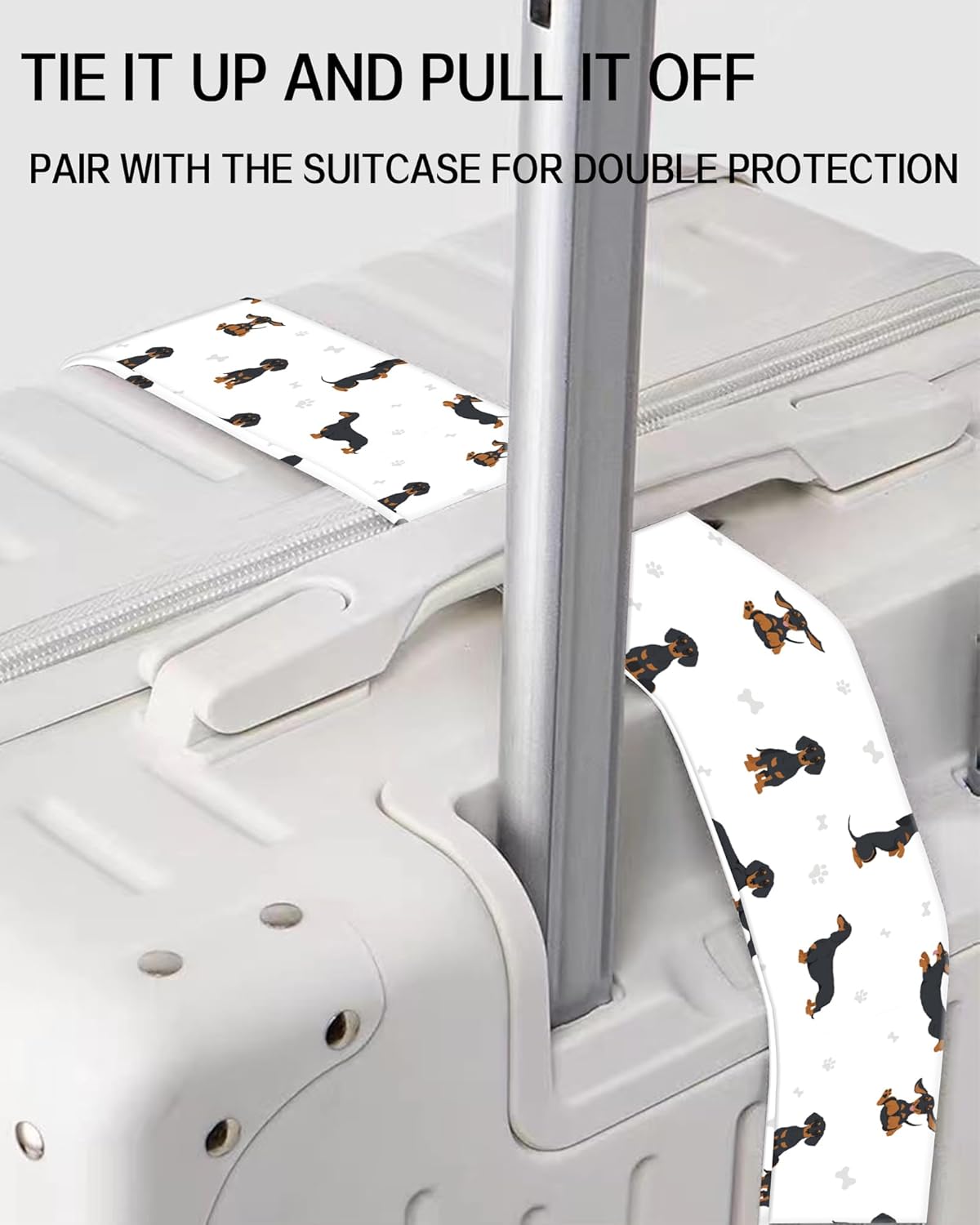 Luggage Straps for Suitcases, Adjustable Travel Belt, Durable Wide Luggage Strap, Cute Suitcase Strap Identifiers with Buckle, Bag Straps for Luggage, Cute Dogs
