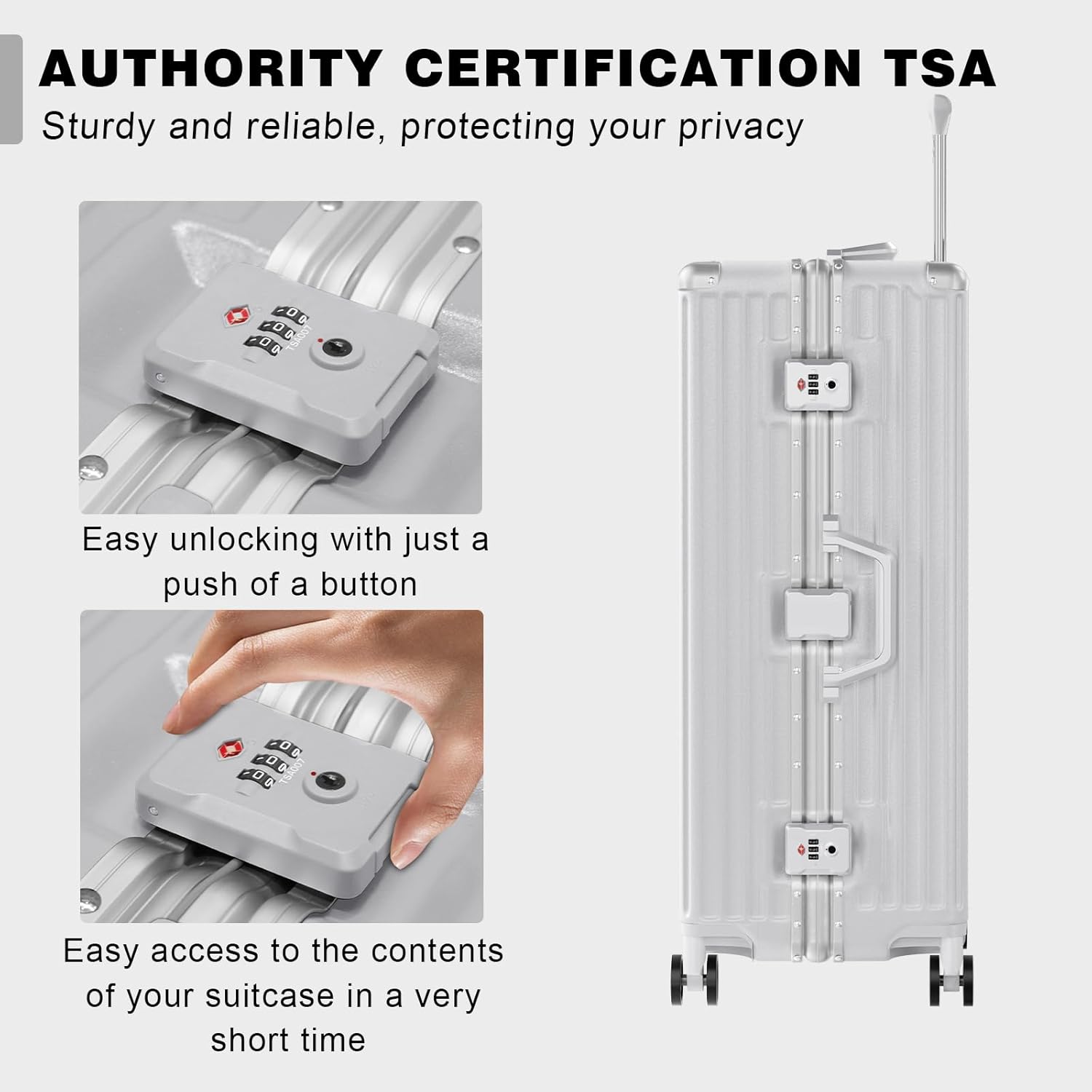 AnyZip Luggage Sets 2 Piece Aluminum Frame Carry On and Checked Suitcase PC ABS Hard Shell TSA Lock