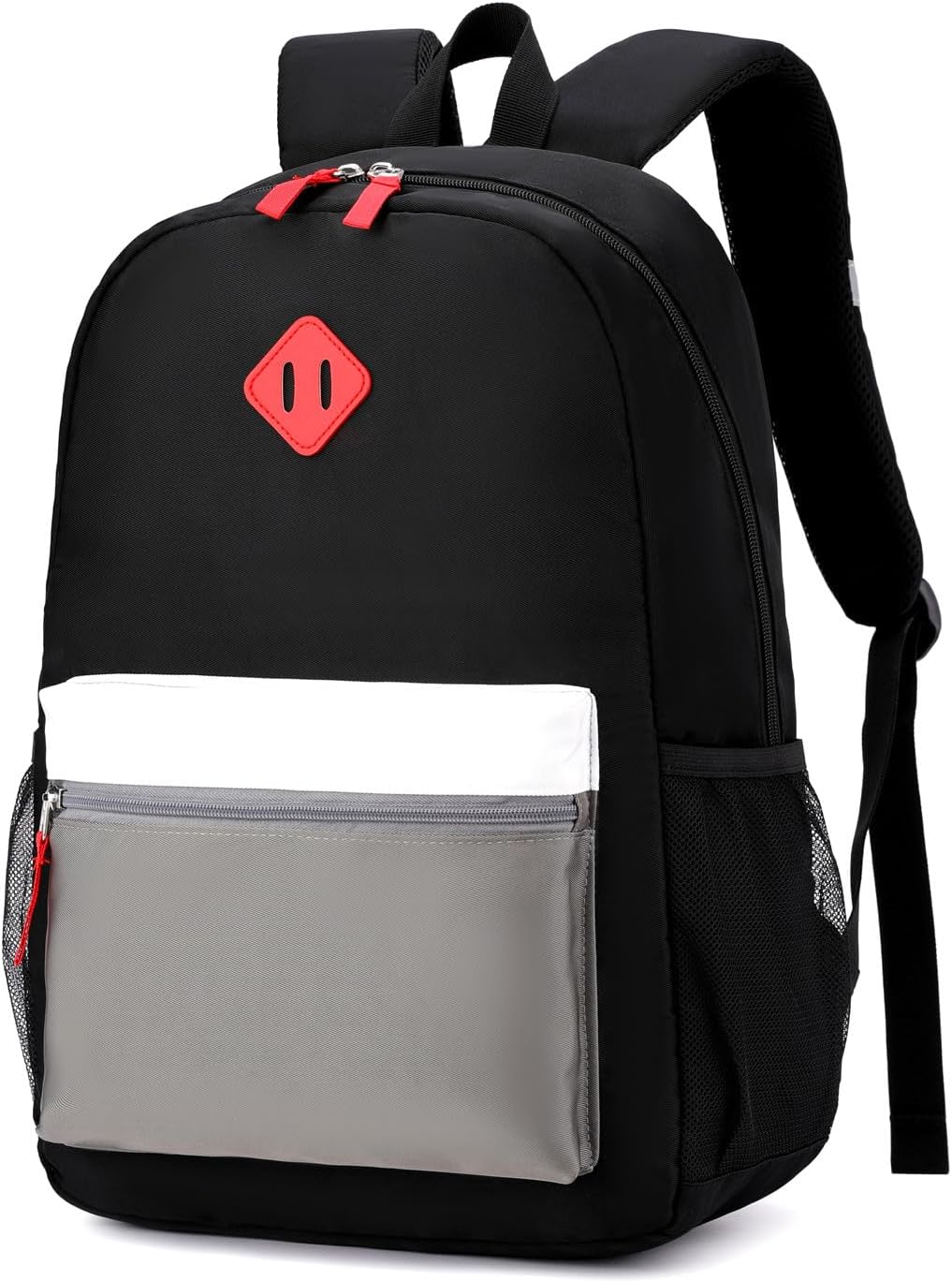Toddler Backpack, Preschool Backpack for Kids Boys and Girls Kindergarten Preschool Bookbag with Chest Buckle 3-6 Years (Black Grey, Medium-15inch)