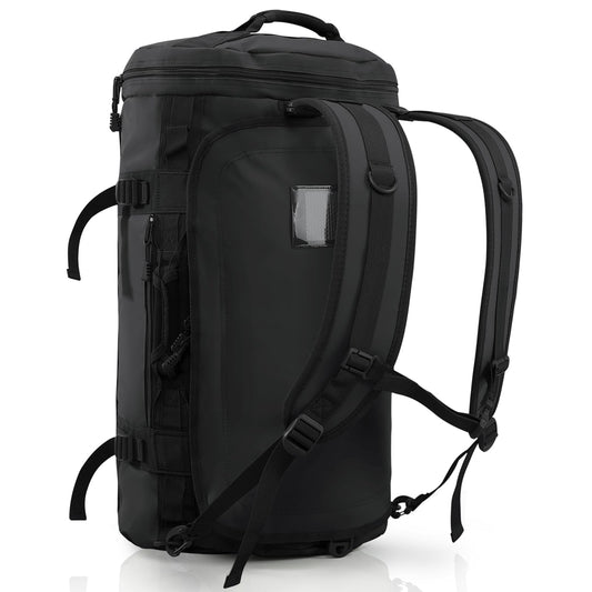 Haimont Heavy Duty Convertible Travel Duffel Backpack, Black, 45L – product image