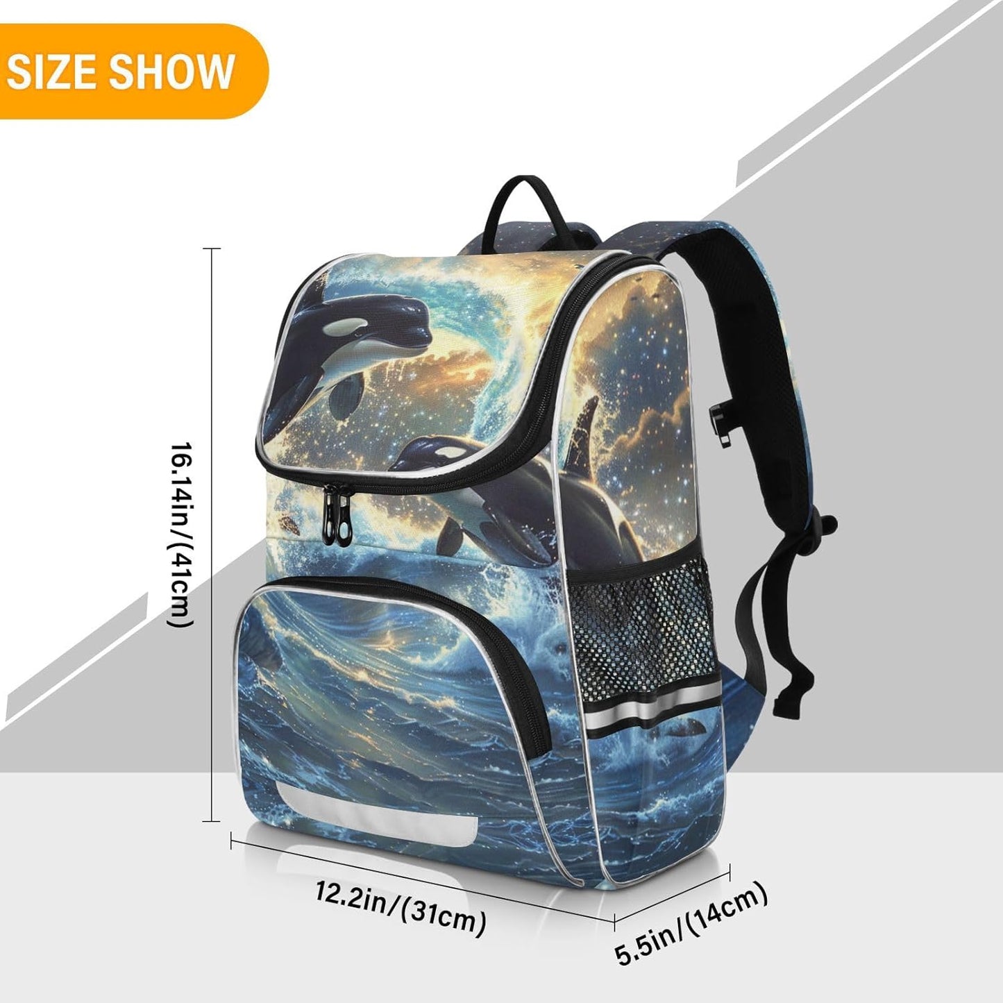 Killer Whale Cute Backpack For Girls Kids Backpack Boys Teen School Bag Bookbag Travel Daypacks