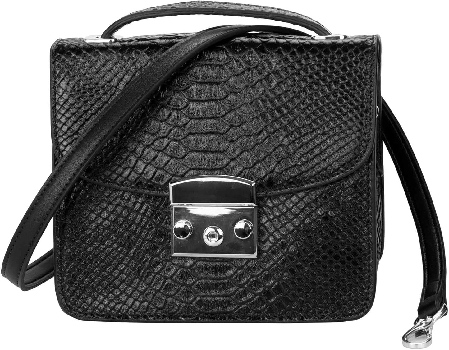 Allzedream Leather Purse Strap Replacement Crossbody Handbag Long Adjustable (Black, Silver Hardware)