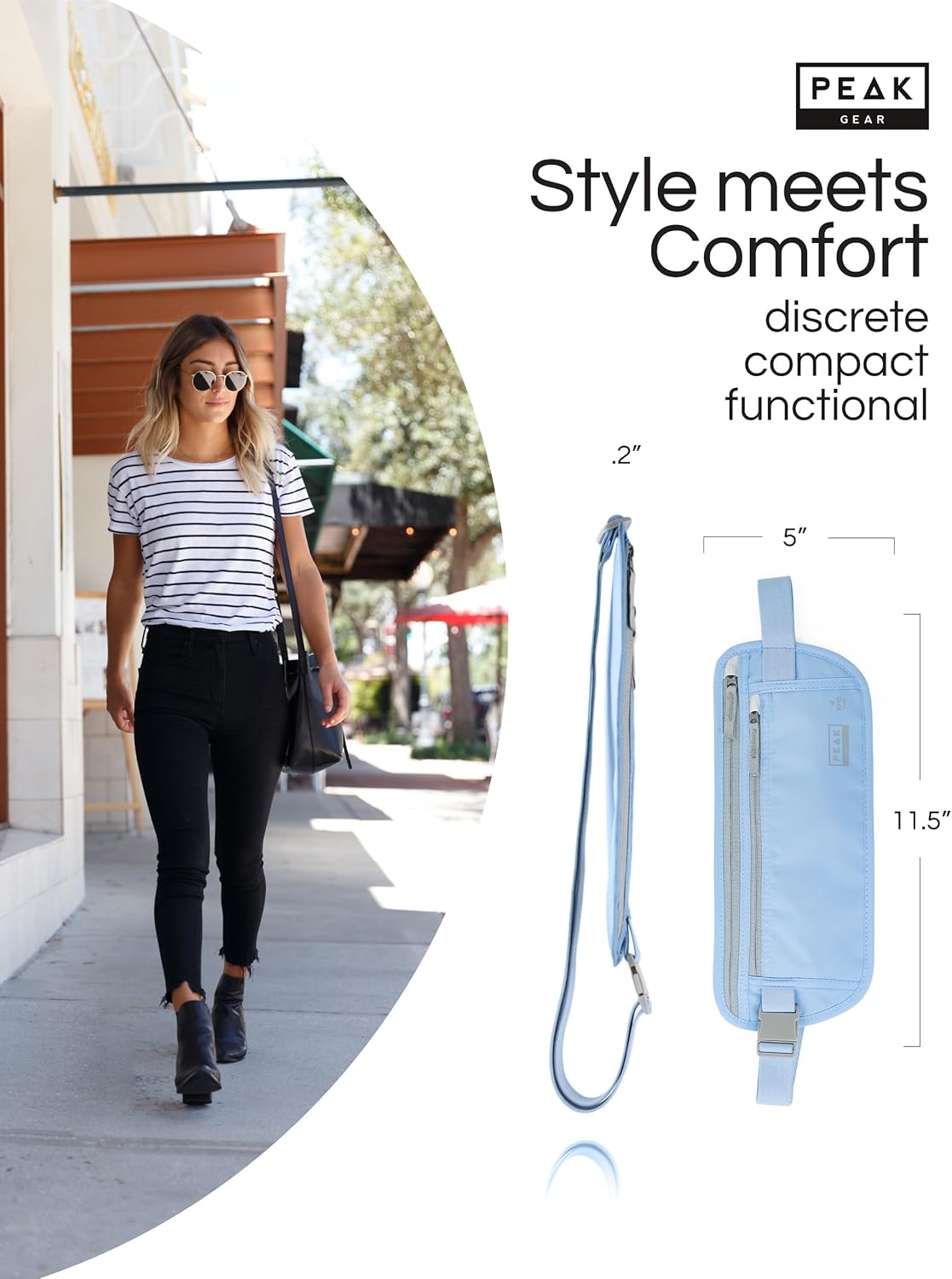 Peak Gear Travel Money Belt. Premium Quality Travel Wallet with RFID Blocking Fabric to Protect