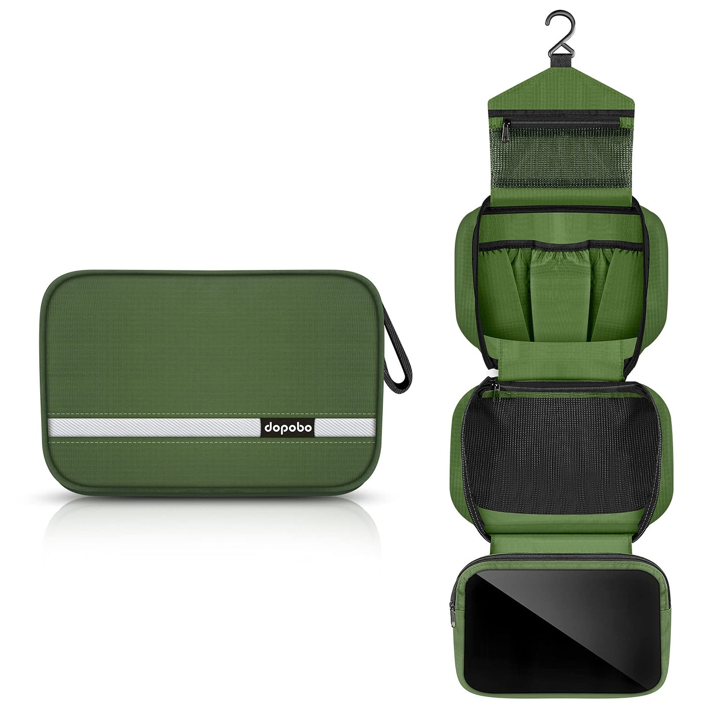dopobo Travel Toiletry Bag, Dopp Kit Waterproof Makeup Bag Shaving Bag with Hanging Hook, Portable