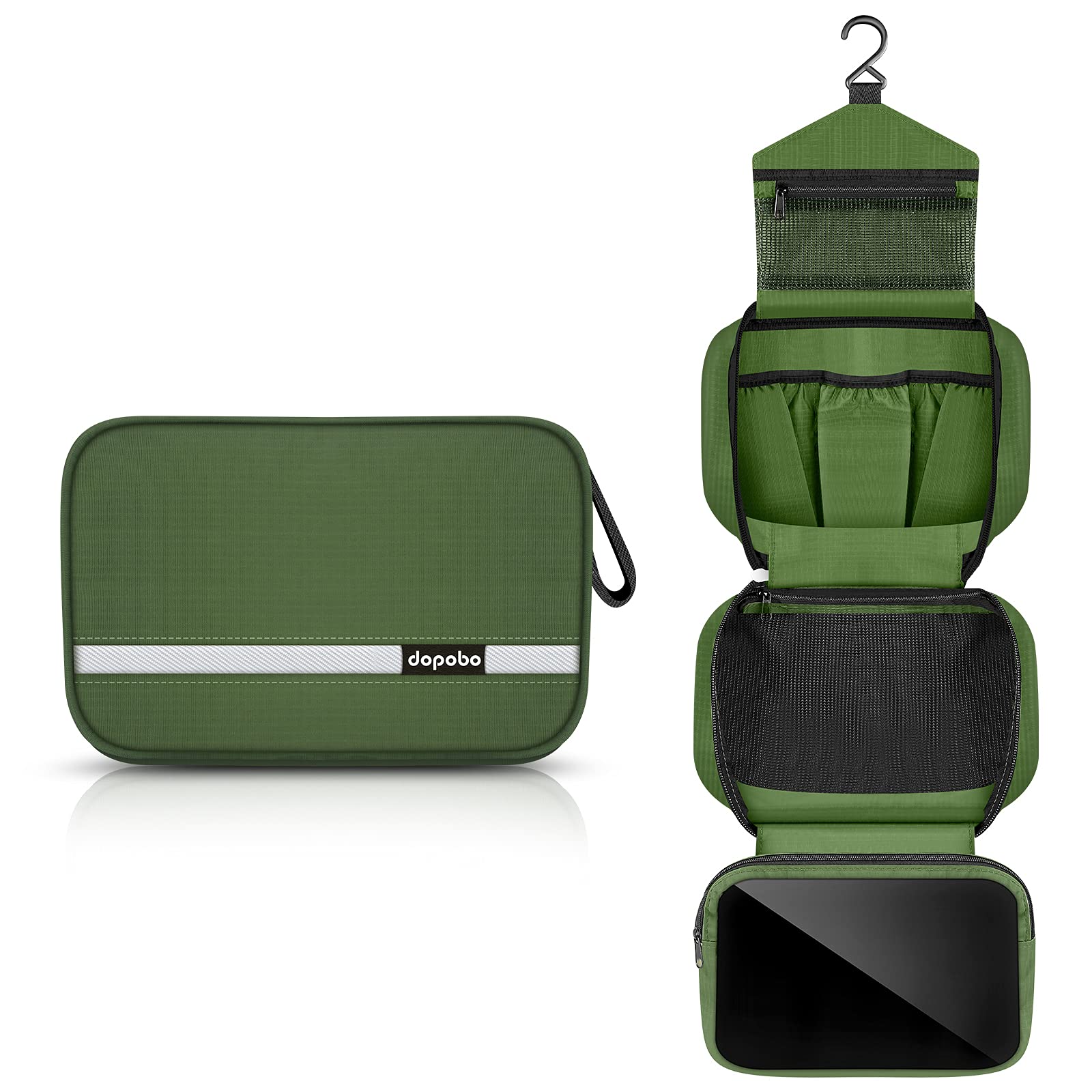 dopobo Travel Toiletry Bag, Dopp Kit Waterproof Makeup Bag Shaving Bag with Hanging Hook, Portable
