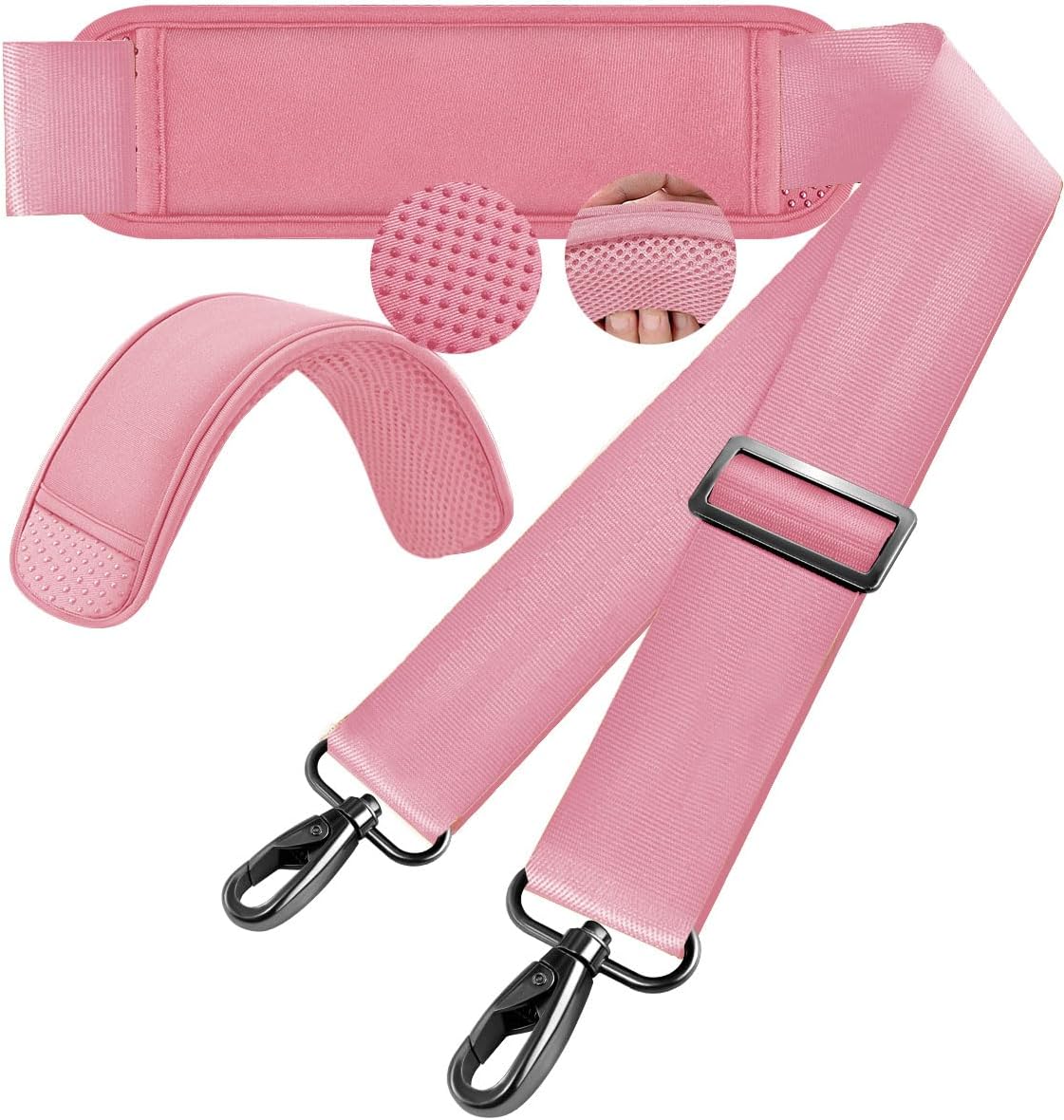 60 Inch Shoulder Strap, Ultra-Thick and Padded with Metal Swivel Hooks for Laptop Messenger and Crossbody Canvas Bags