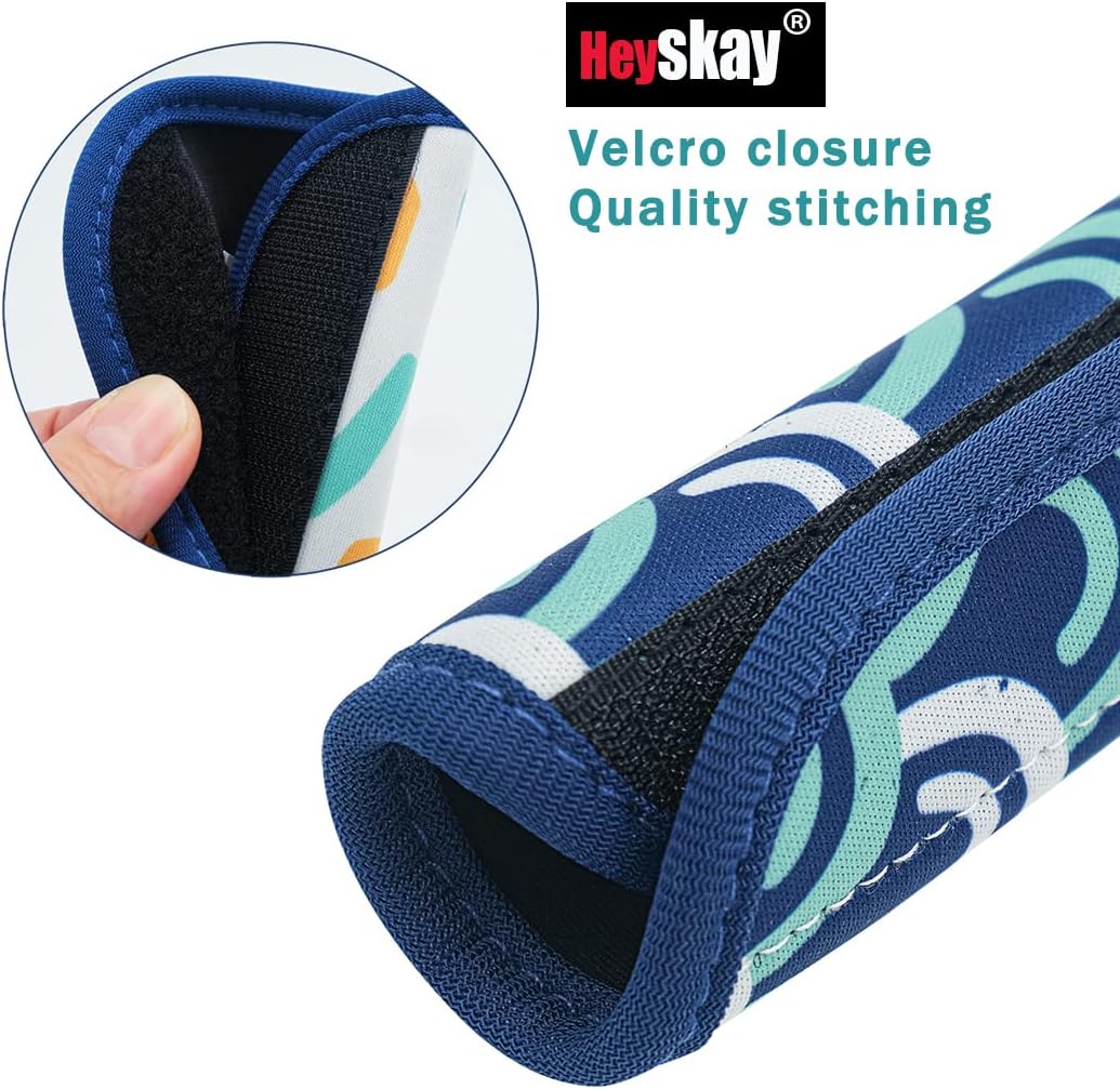 HEYSKAY 3pcs Neoprene Luggage Handle Wrap for Suitcase Identifier Travel Bag Wraps Luggage ID Tags