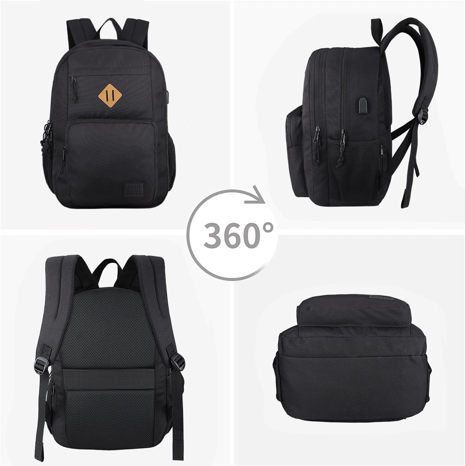 KEOFID Travel backpack for Men and Women, Anti Theft Laptop Backpack with USB Charging Port for