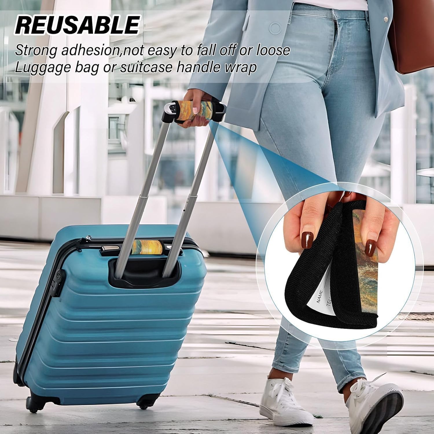 Sunset Dolphin 2 Pack Luggage Handle Wraps Covers for Suitcase Identifiers Bag Tags Travel